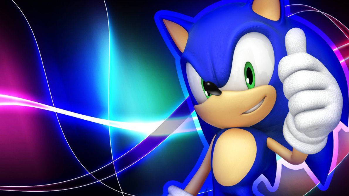 Fondo de pantalla del poderoso erizo Sonic dando un pulgar arriba.