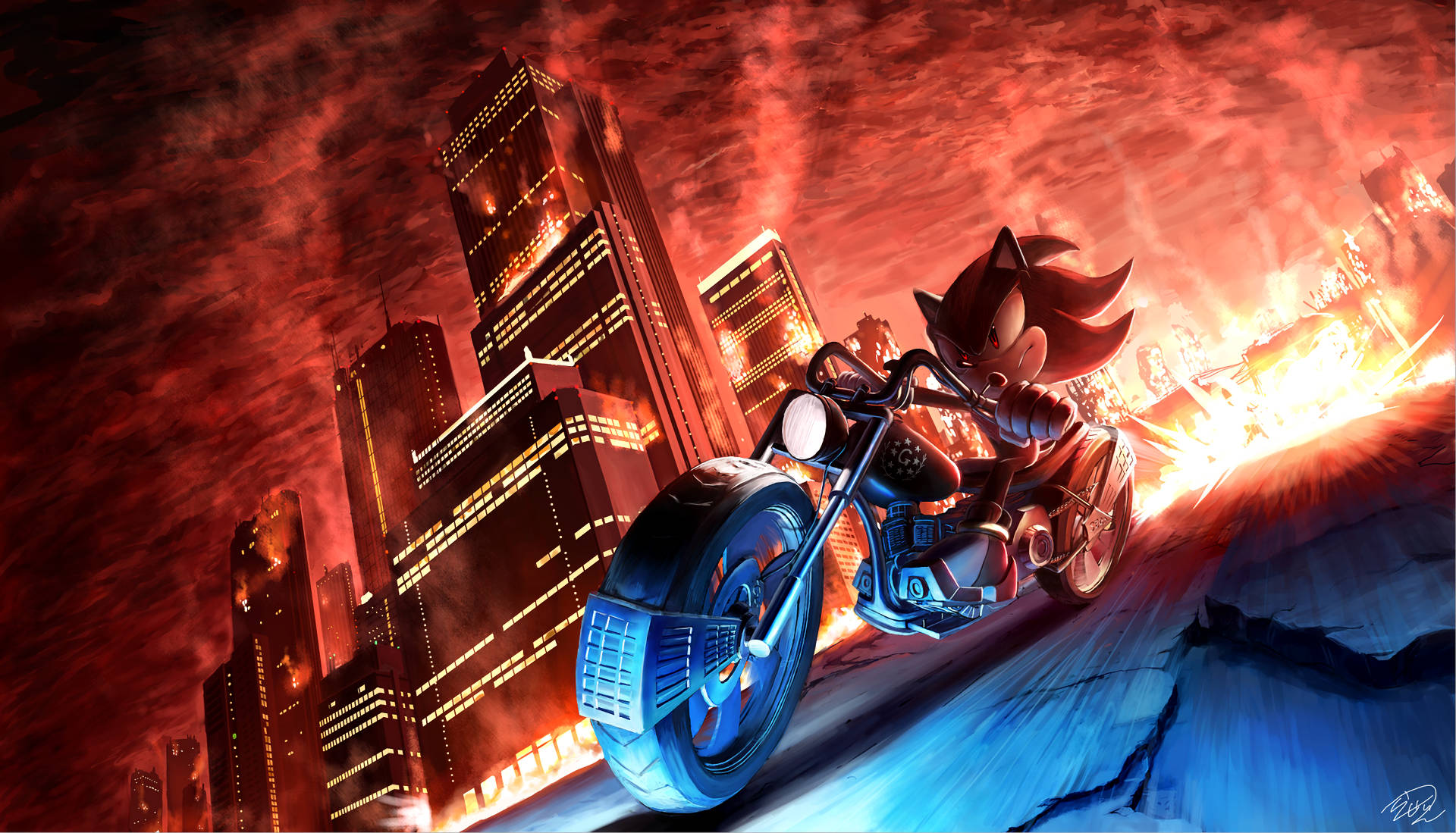 Fondo de pantalla de Sonic Shadow the Hedgehog.