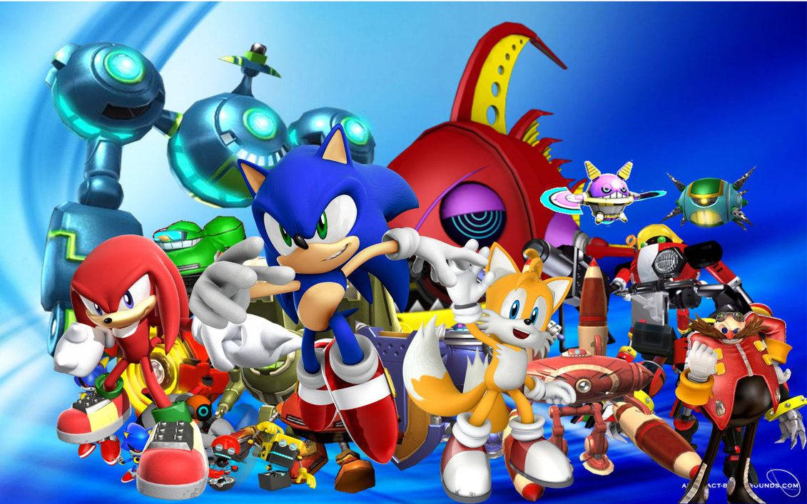 Fondo de pantalla de Sonic con Tails y Knuckles en la serie de TV Sonic Boom.