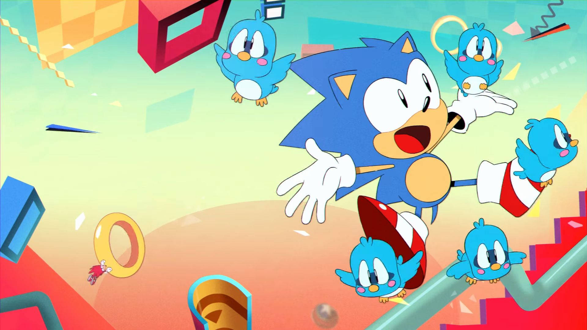 Fondo de pantalla de Sonic the Hedgehog y pájaros Flicky. — Sonic Fondos de pantalla