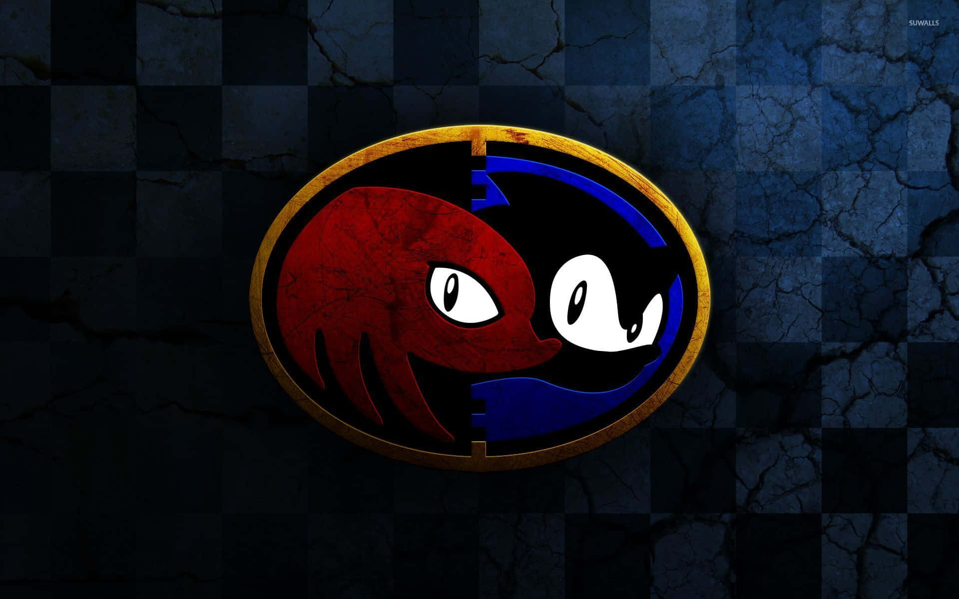 Sonic y Knuckles sobre fondo a cuadros Fondos de pantalla