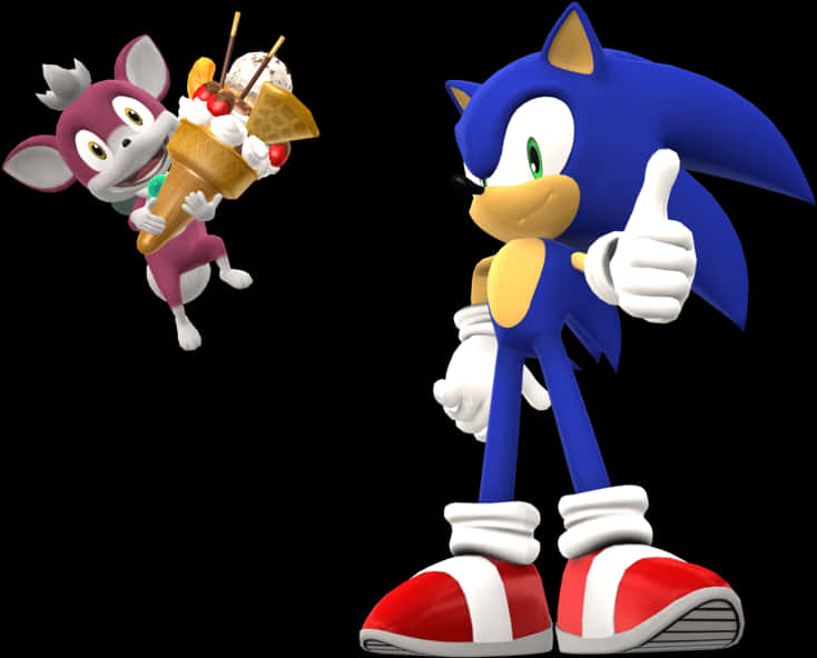 Sonic y su amigo con helado Fondos de pantalla