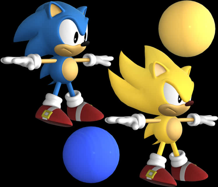 Sonic y Super Sonic en Posiciones Fondos de pantalla