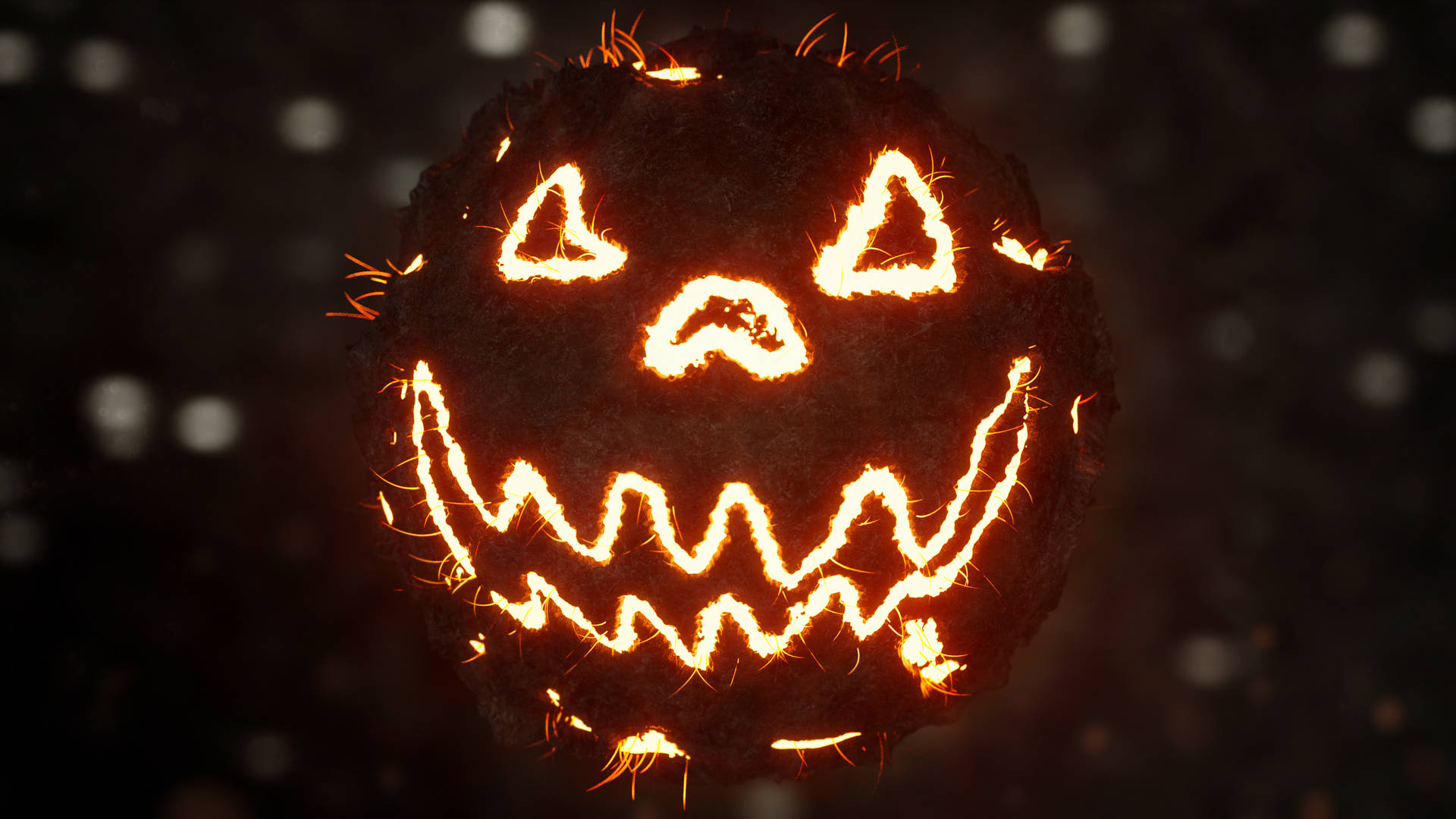 Sonrisa de neón de calabaza tallada Fondos de pantalla