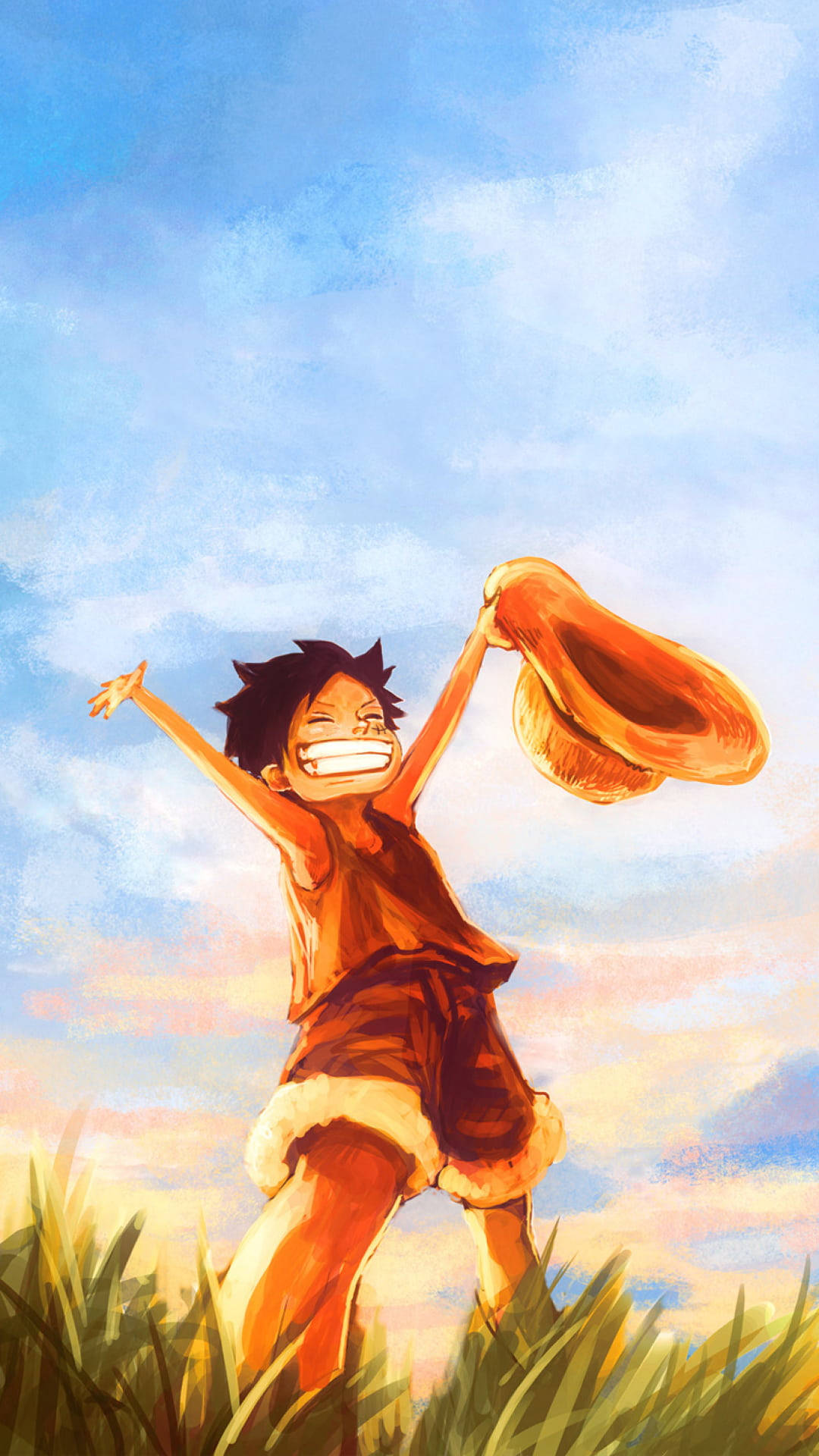 Sonrisa del joven Luffy con sombrero de paja Fondos de pantalla