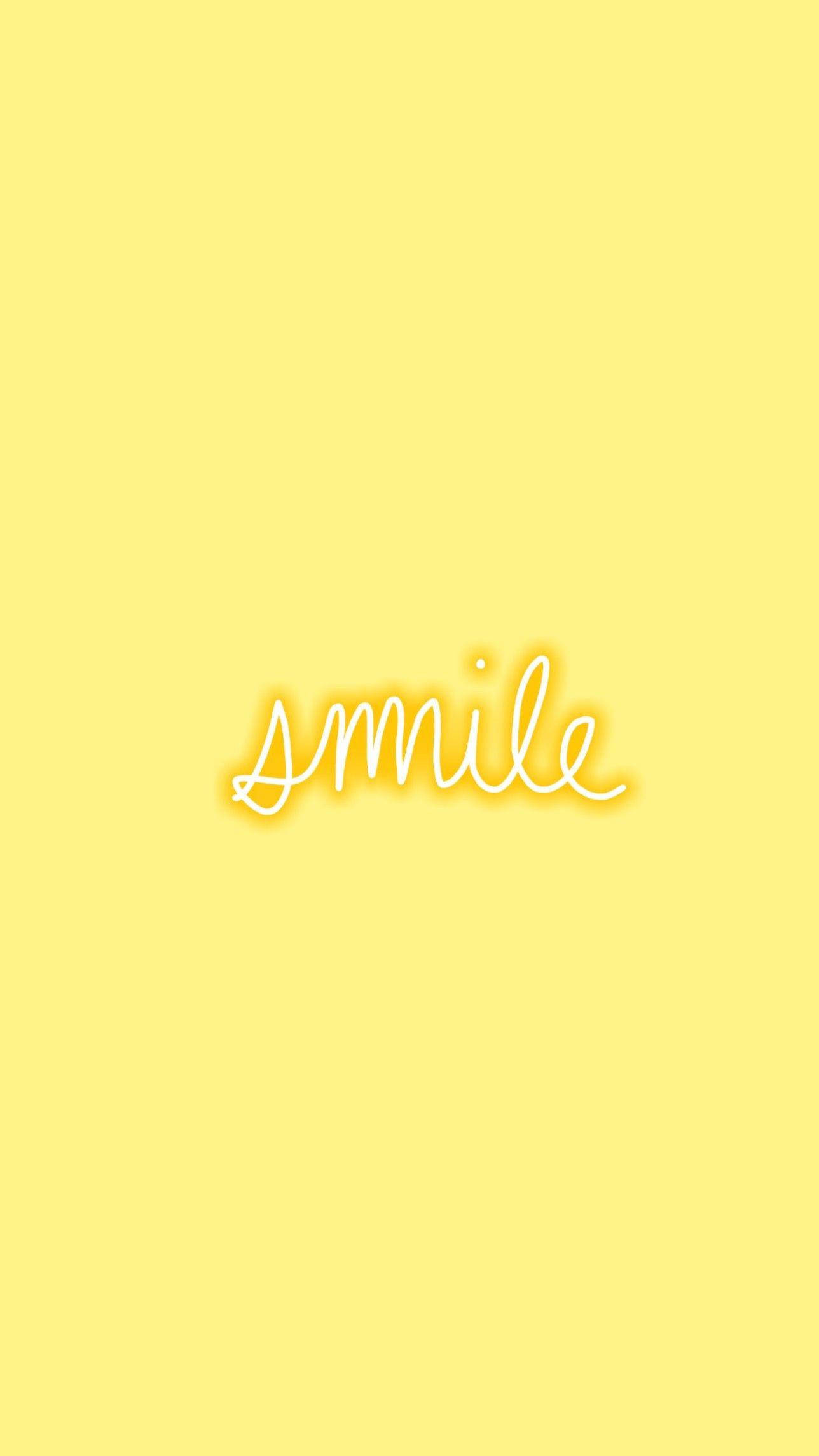 Sonrisa Texto Amarillo Pastel Estético Fondos de pantalla