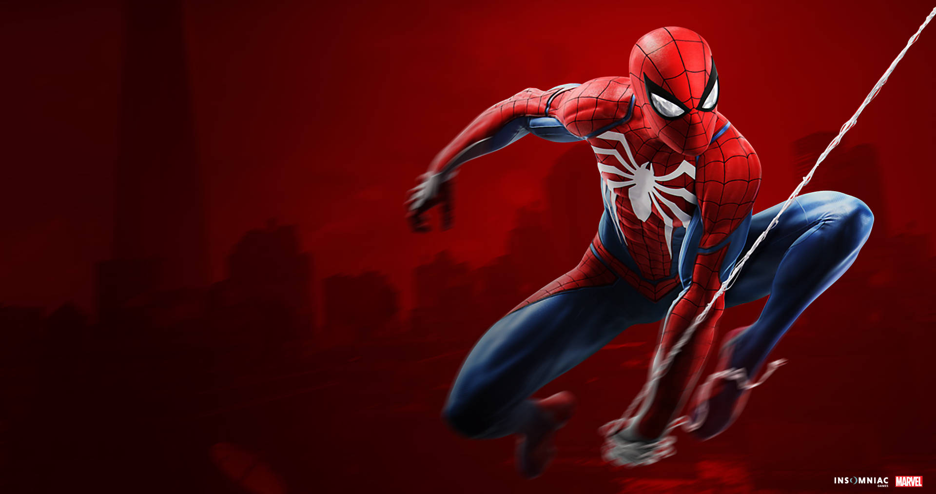 Spiderman sobre rojo Fondos de pantalla