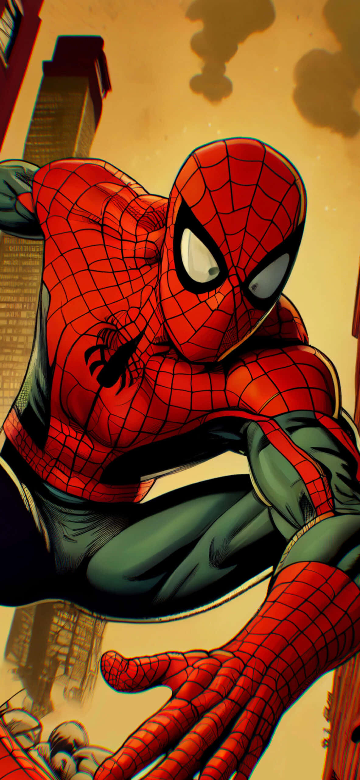 Spiderman Trepando Audazmente sobre la Ciudad Fondos de pantalla
