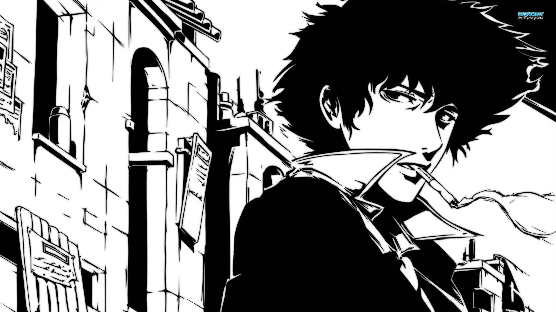 Spike Spiegel anime en blanco y negro Fondos de pantalla