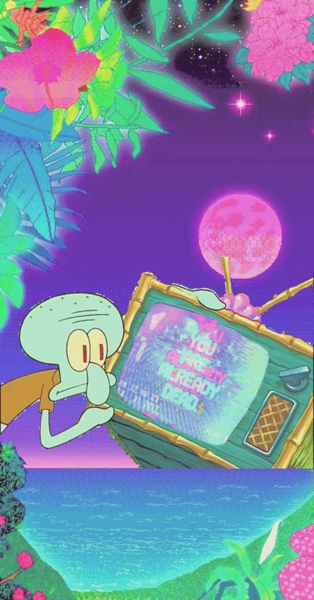 Squidward Estética Psicodélica Fondos de pantalla