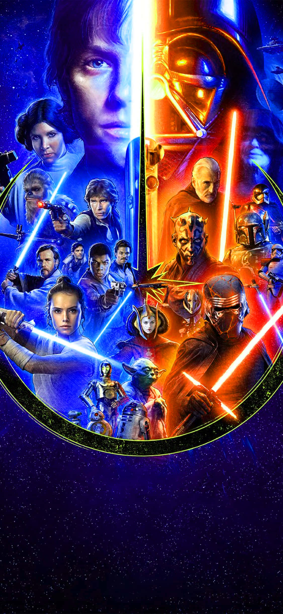 Star Wars Fondo de Fuerza Luminosa y Oscura Fondos de pantalla