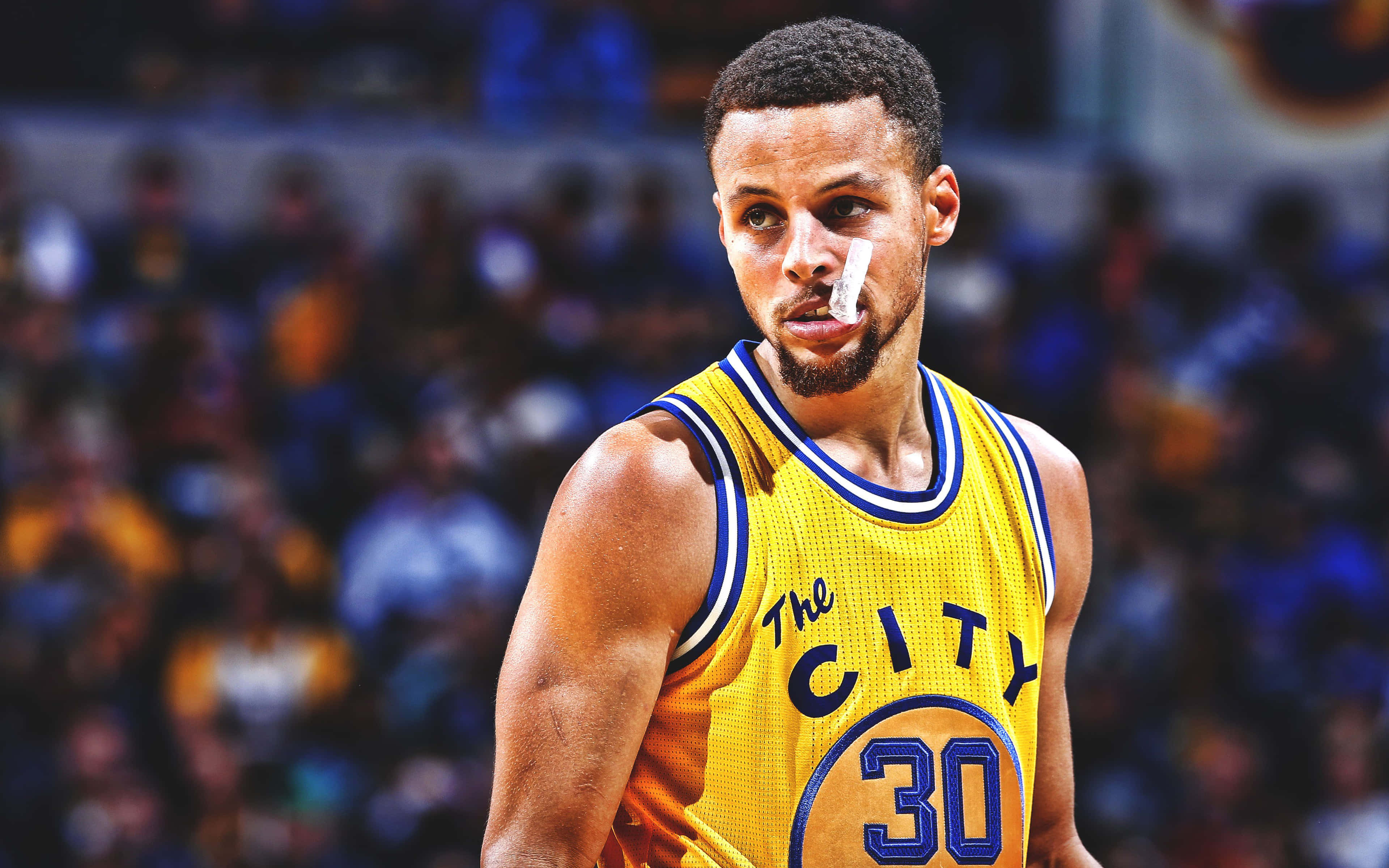 Stephen Curry 4K Usando Protector Bucal Fondos de pantalla