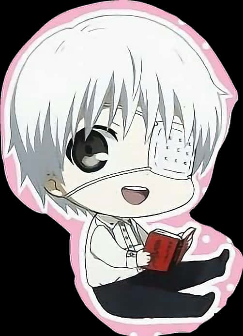 Sticker de Chibi Kaneki Leyendo un Libro Fondos de pantalla