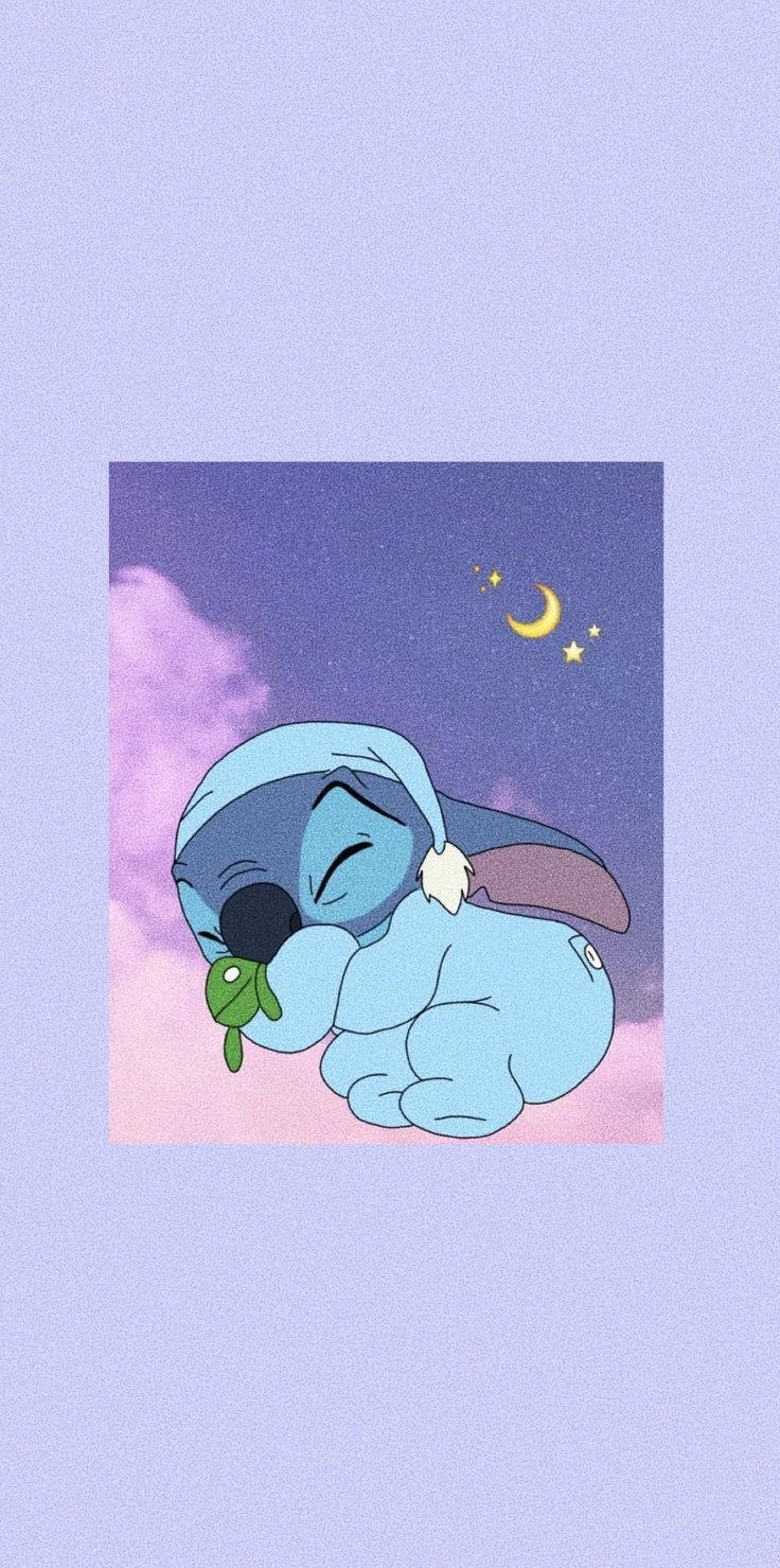 Stitch de Disney en una nube, estética caricatura Fondos de pantalla