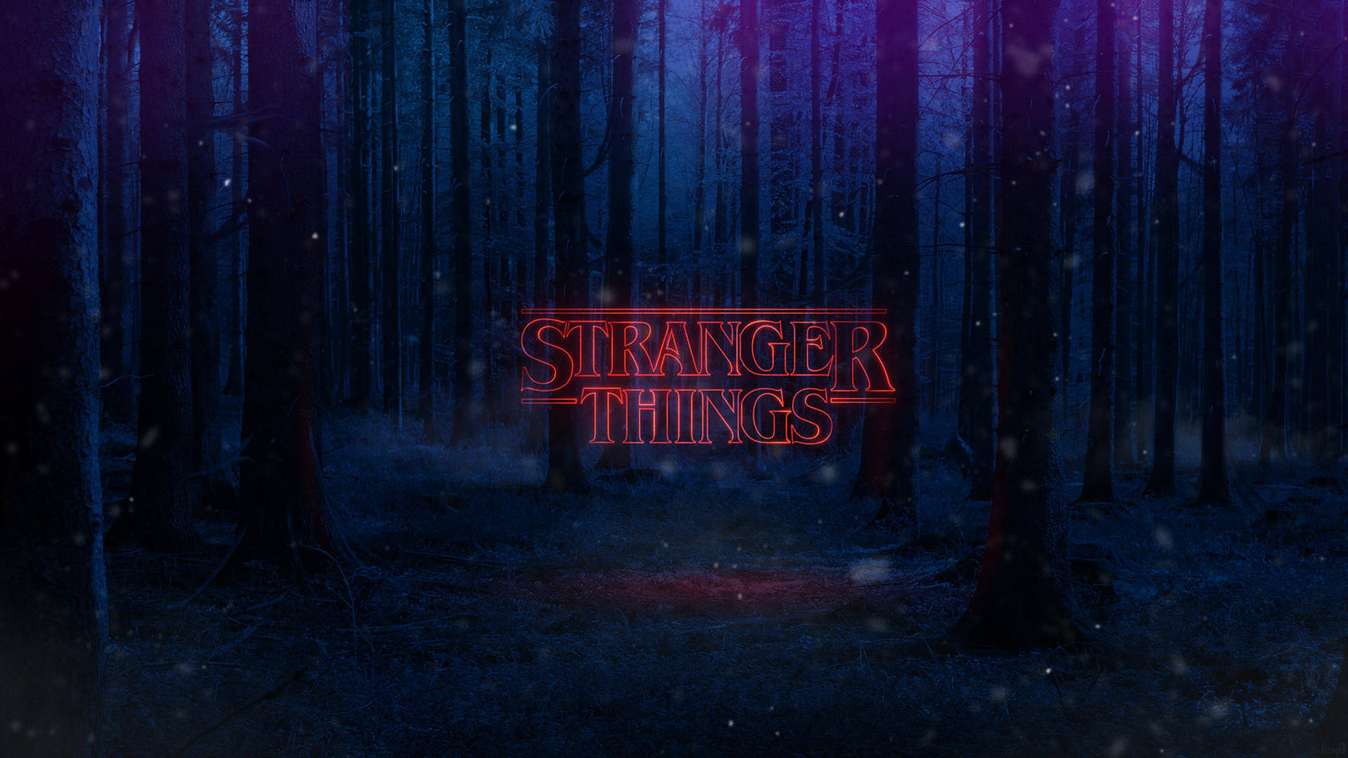 Stranger Things 4K Logotipo en el Bosque Fondos de pantalla