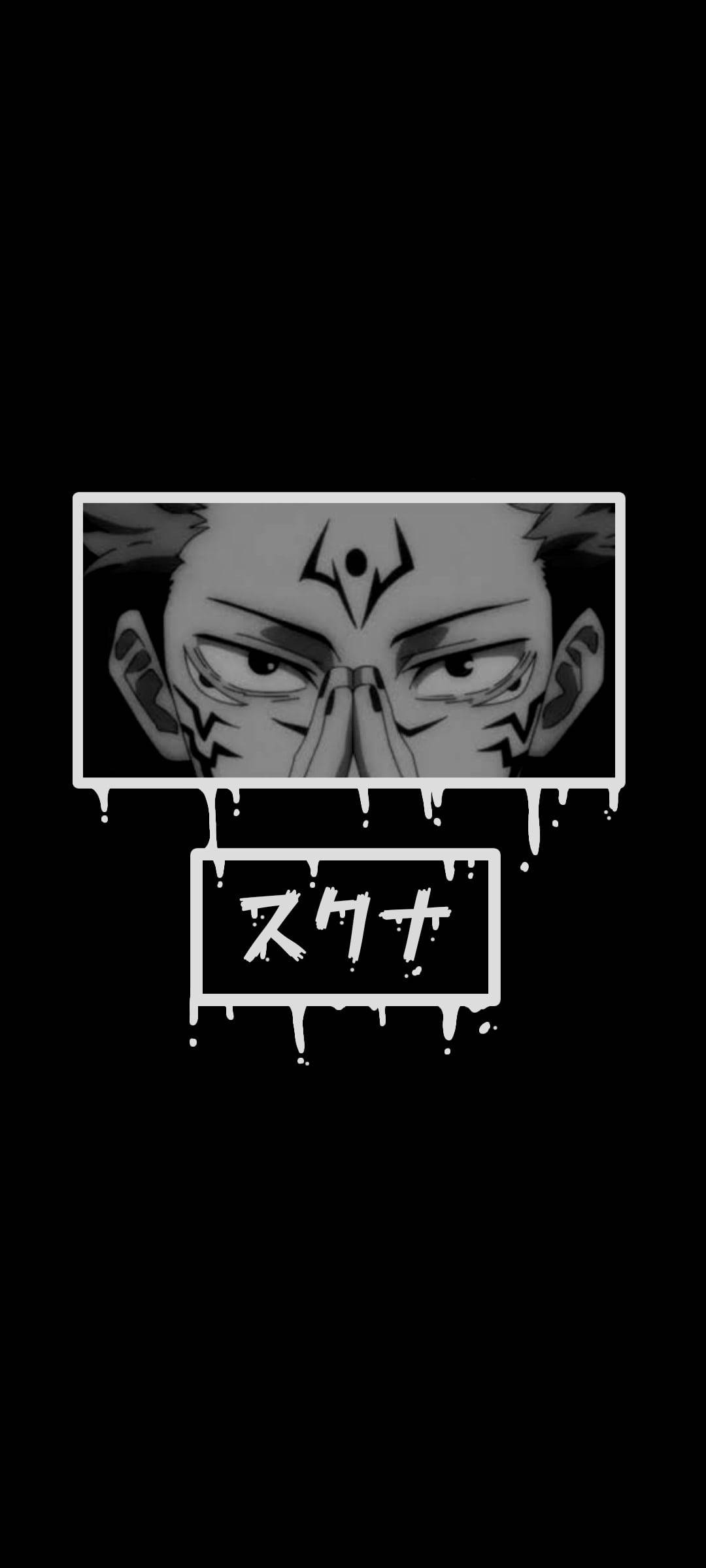 Sukuna Jujutsu Kaisen Anime Blanco y Negro iPhone Fondos de pantalla