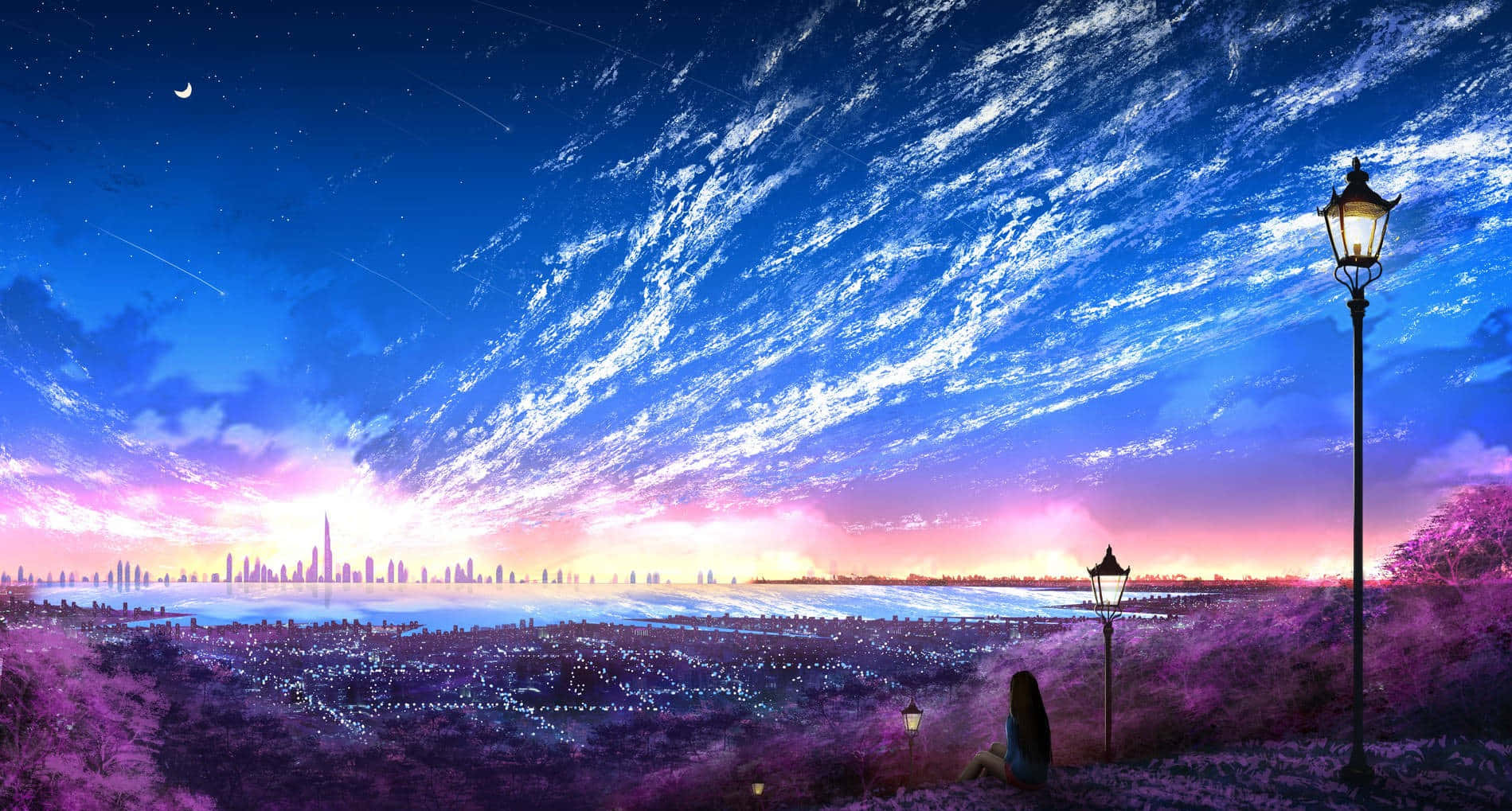Sumérgete en el fascinante mundo del anime púrpura Fondos de pantalla