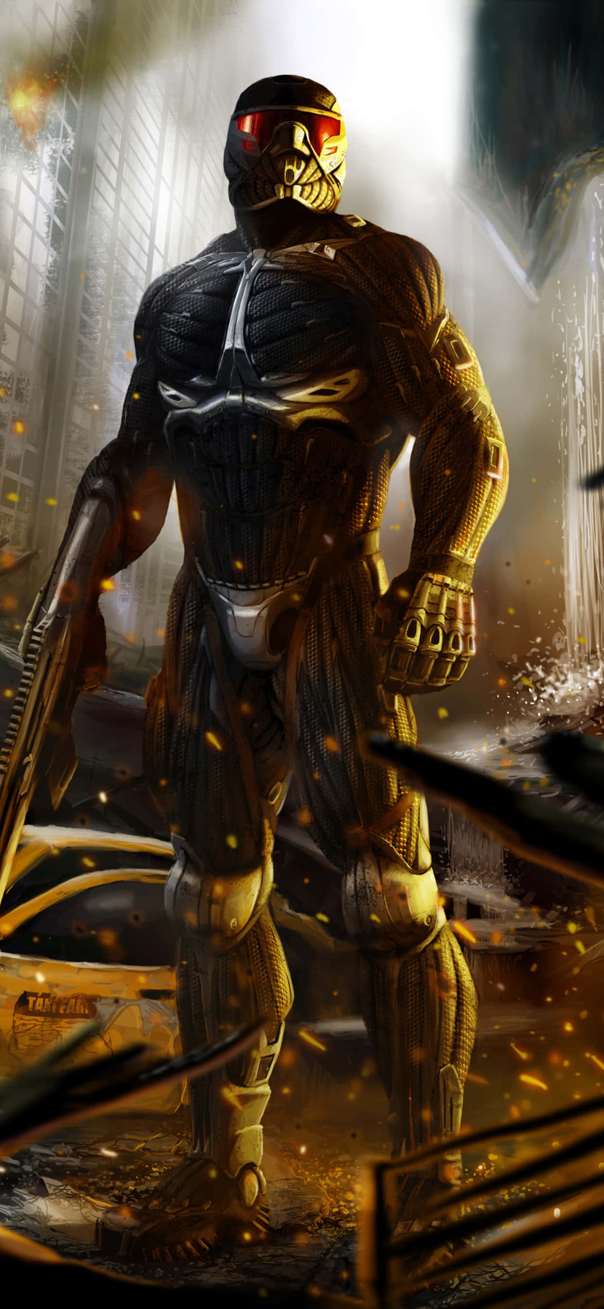 Sumérgete en el impresionante mundo de los videojuegos de Crysis Warhead con el nuevo iPhone XS Max Fondos de pantalla