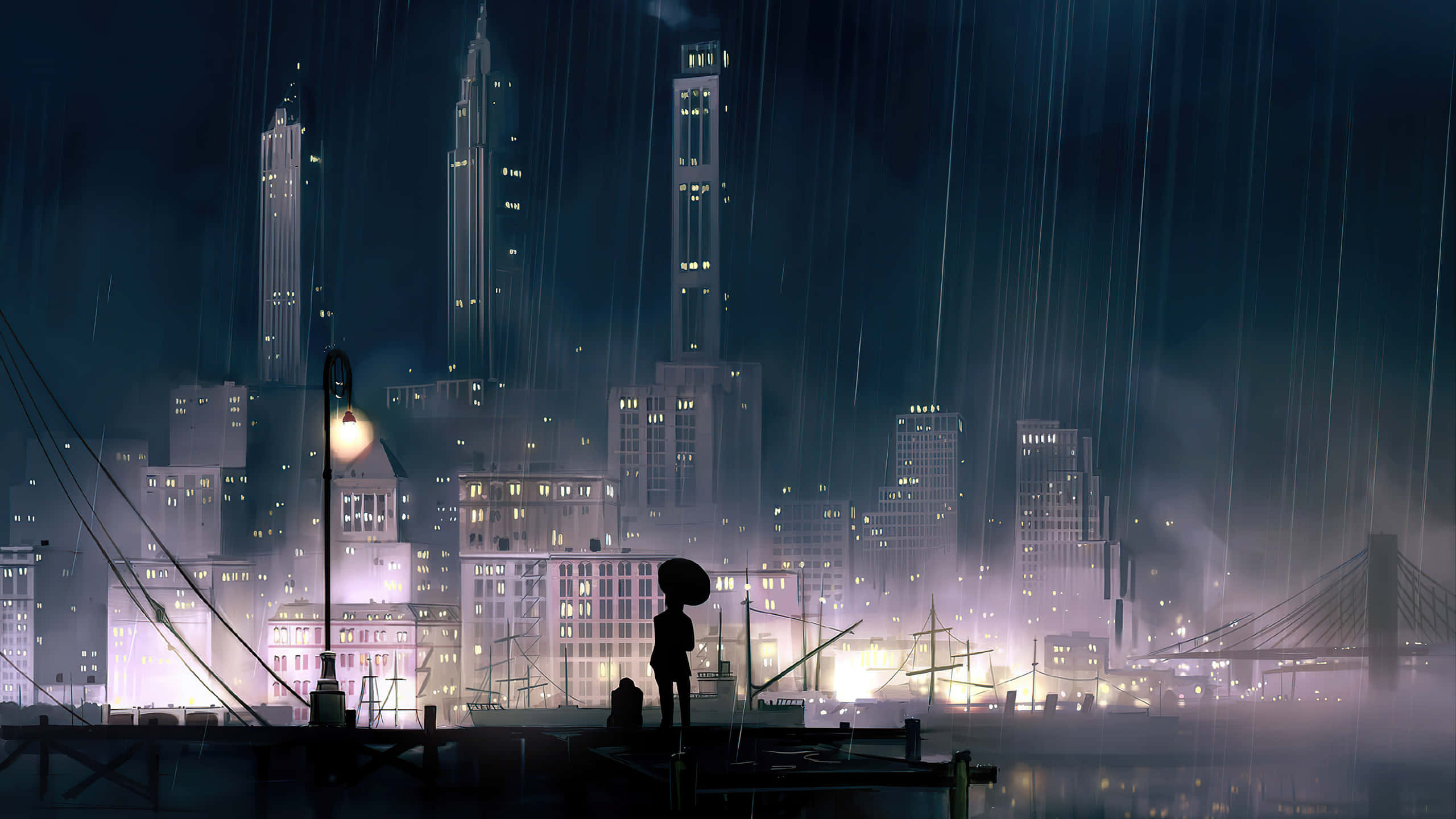¡Sumérgete en la belleza de Anime City! Fondos de pantalla
