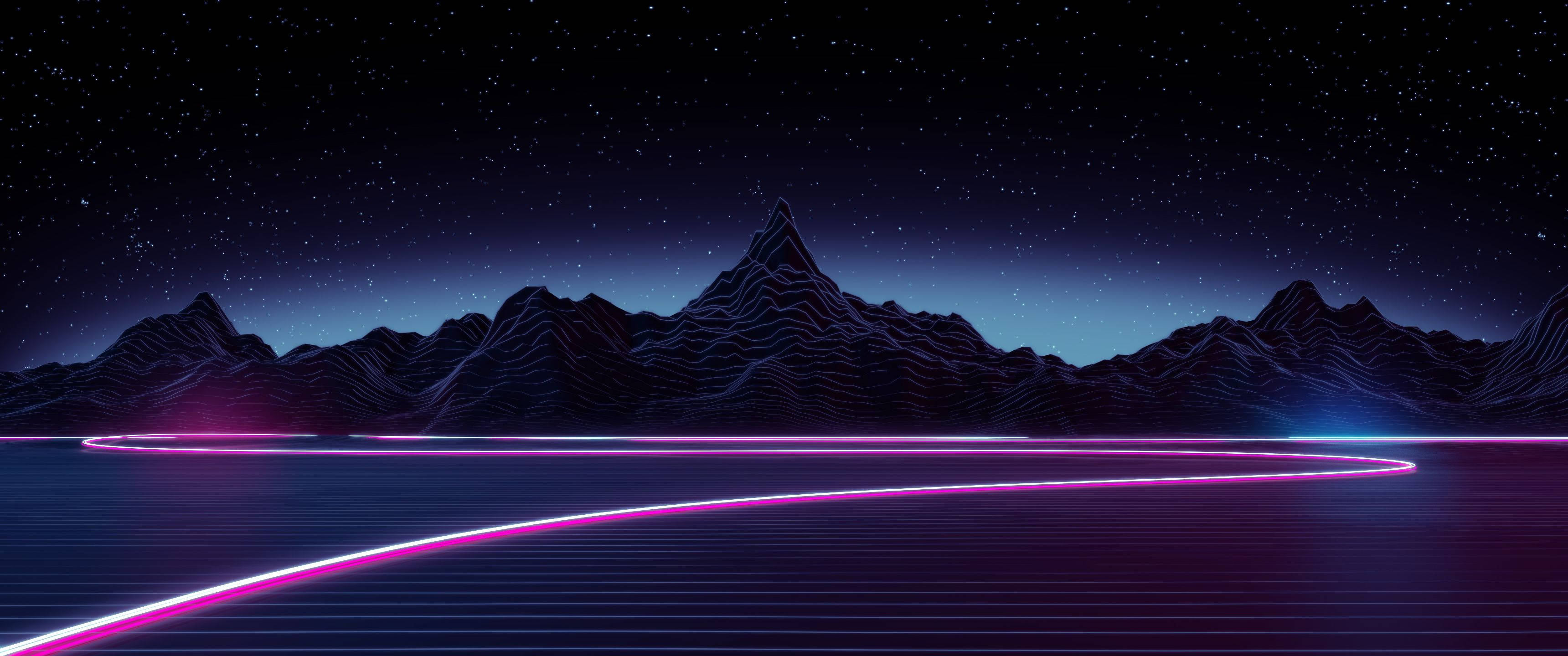 Sumérgete en un viaje bañado en neón de arte Synthwave oscuro Fondos de pantalla