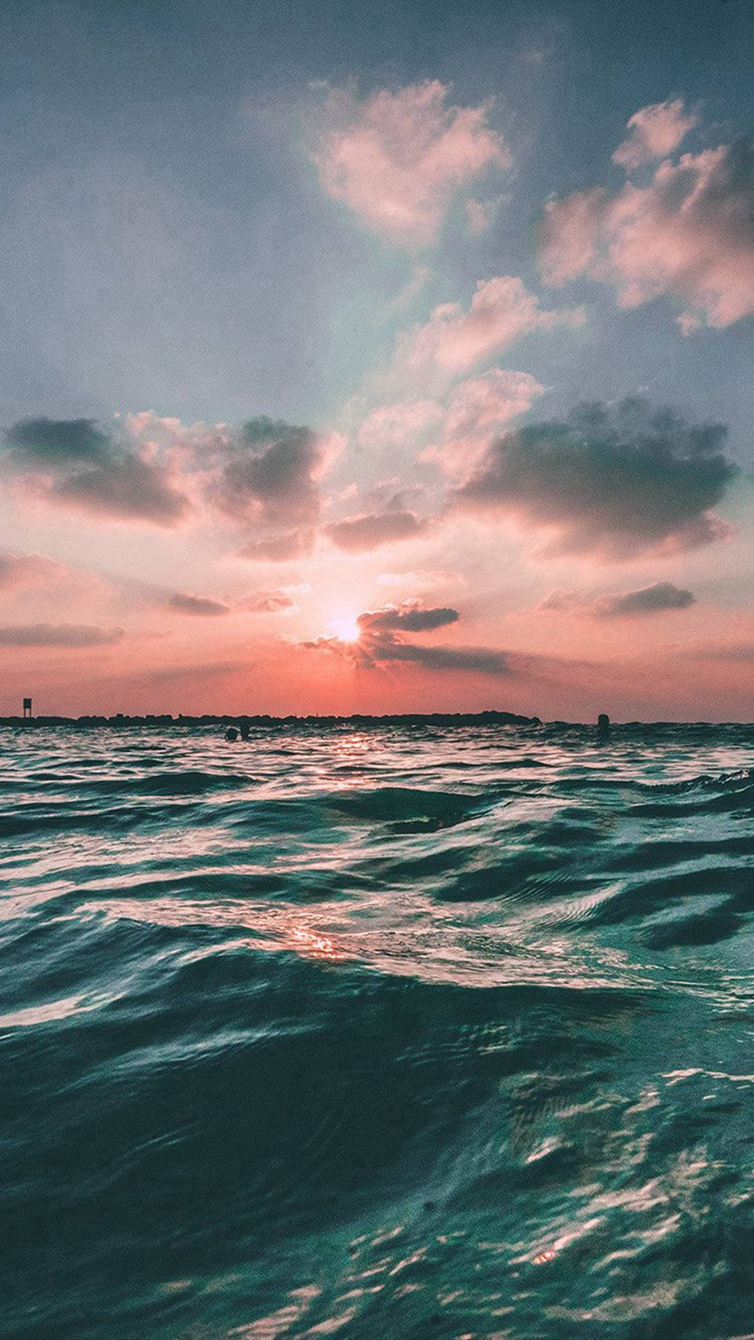 Superficie del Océano al Atardecer Fondos de pantalla