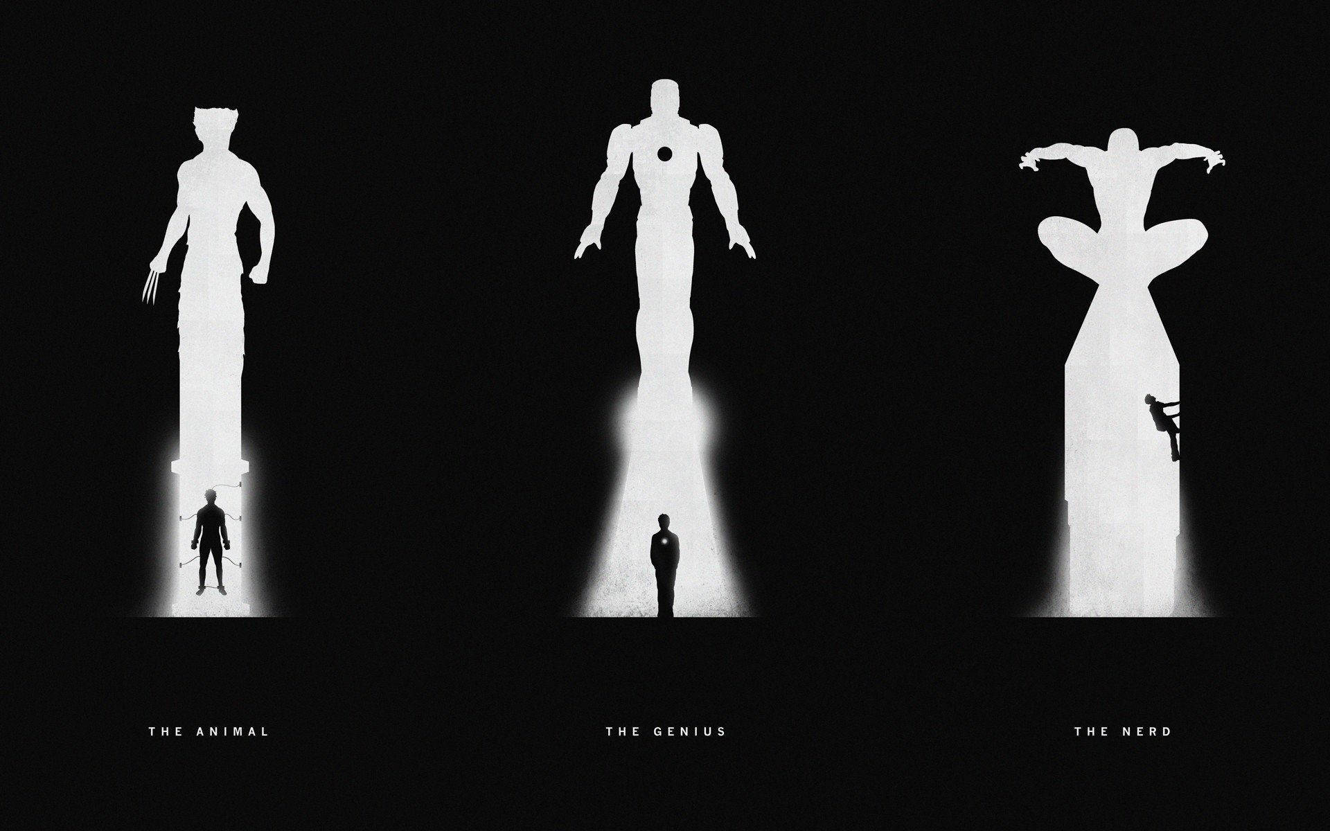 Superhéroes inspirados en sombras y reflejos Fondos de pantalla