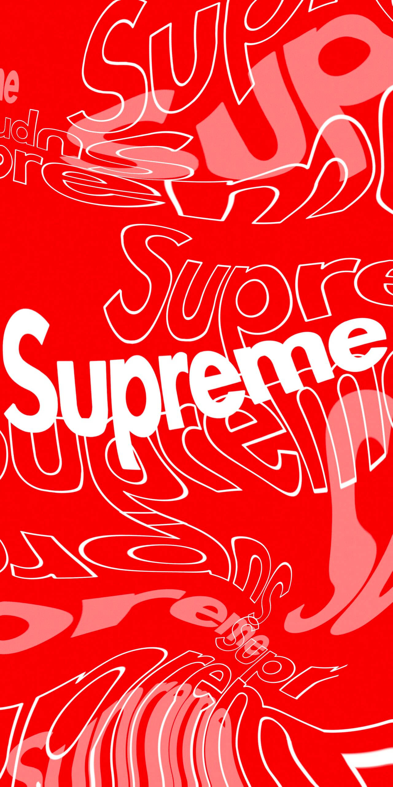 Supreme rojo con fuentes onduladas Fondos de pantalla