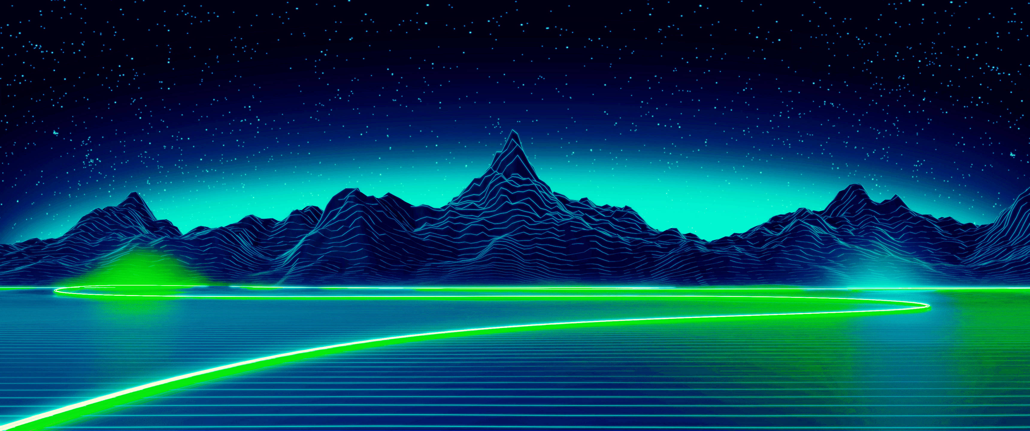 Synthwave neón futurista Fondos de pantalla