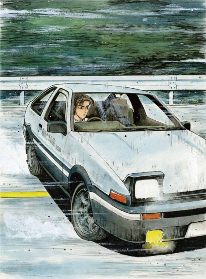 Takumi Fujiwara conduciendo un auto anime Fondos de pantalla