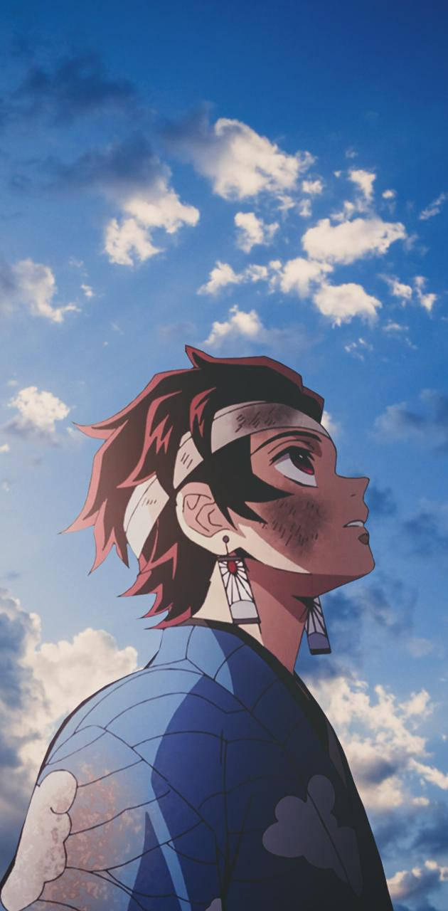 Tanjiro Cielo Azul Demon Slayer iPhone Fondos de pantalla