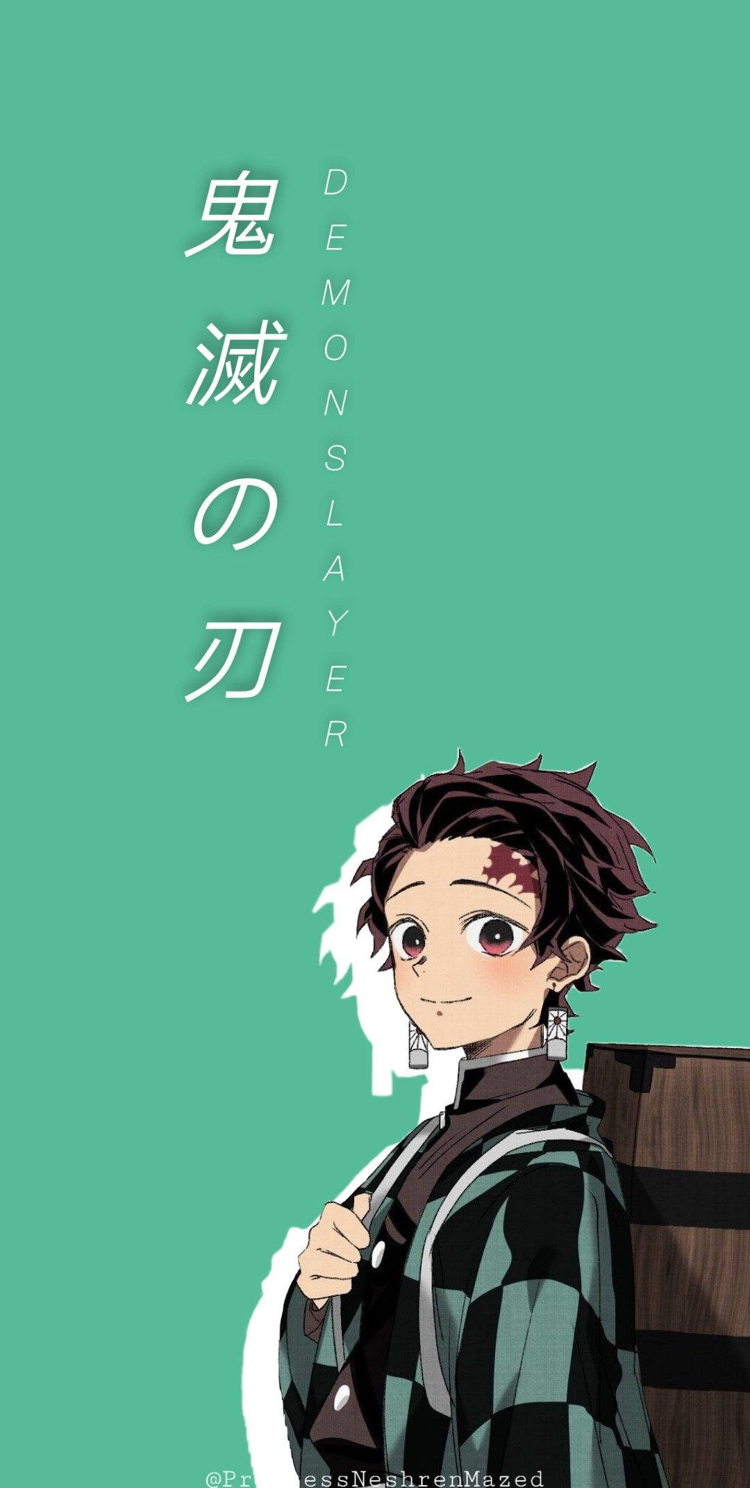 Tanjiro con bolsa Demon Slayer para iPhone Fondos de pantalla