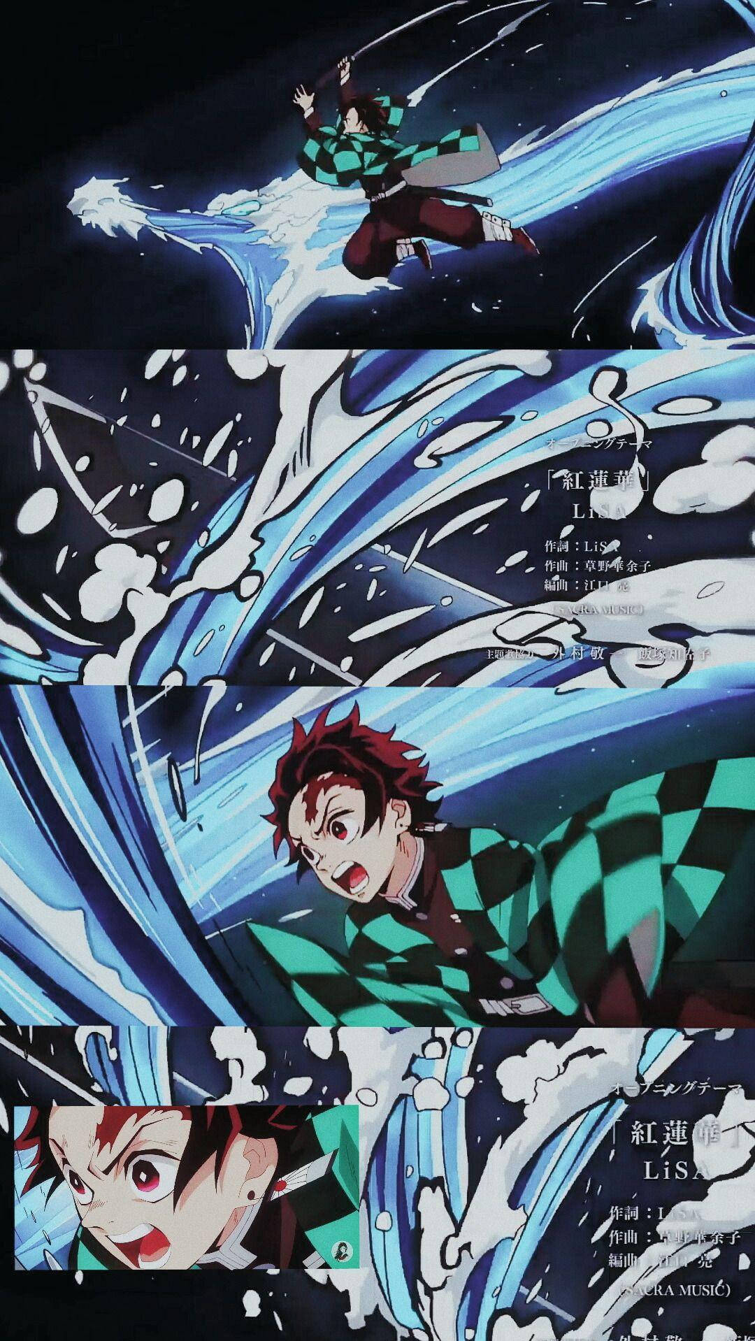 Tanjiro de Demon Slayer en Acción de Golpe Fondos de pantalla