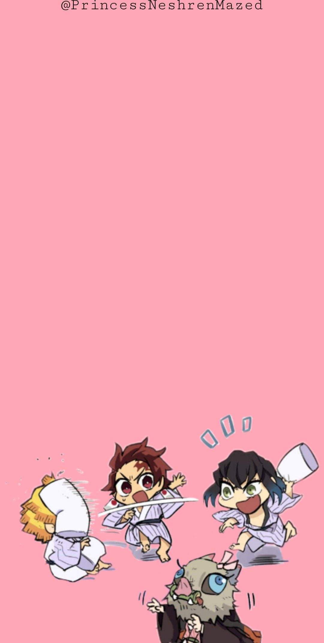 Tanjiro, Inosuke y Zenitsu de Demon Slayer para iPhone Fondos de pantalla