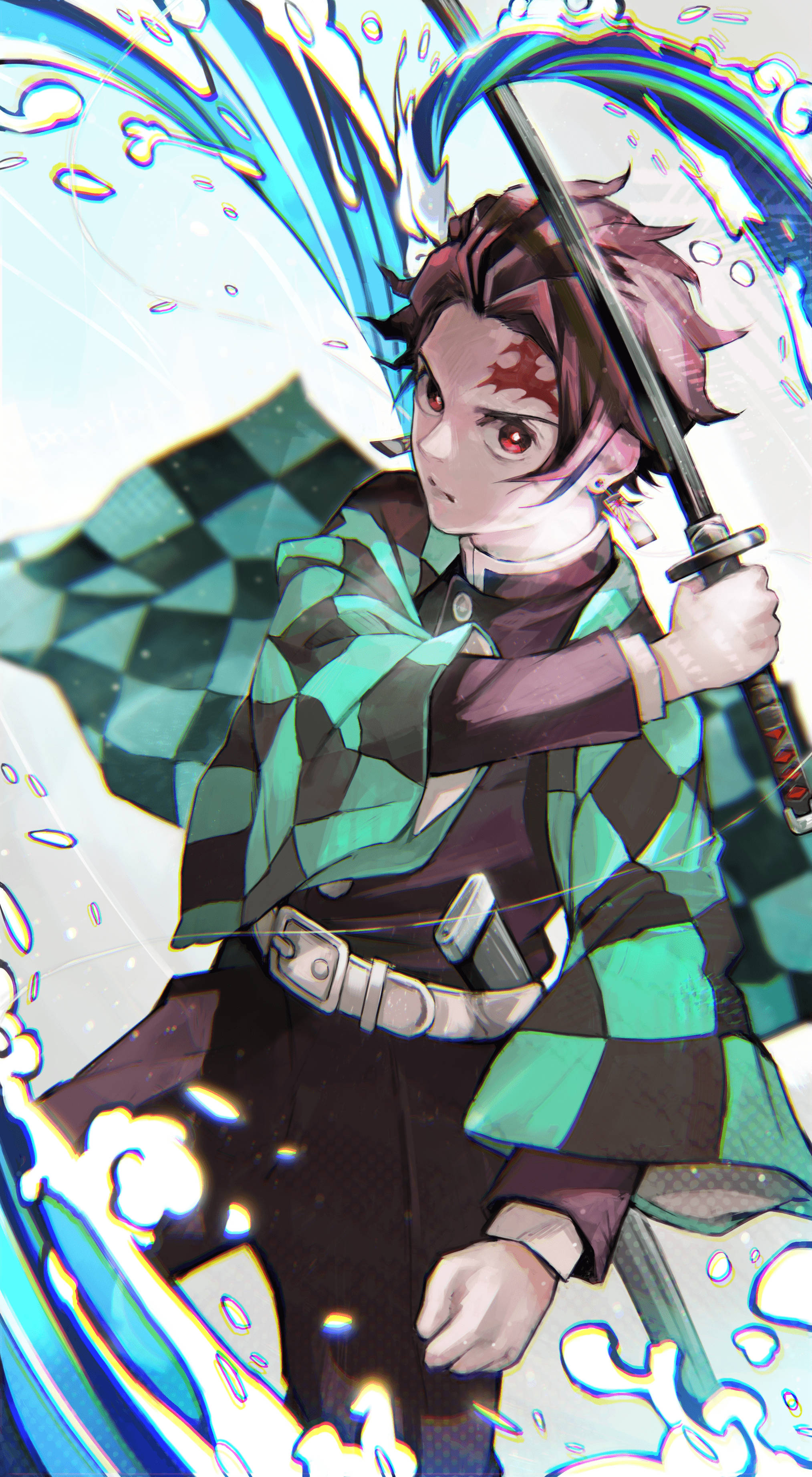 Tanjiro Kamado con Técnica de Agua Fondos de pantalla