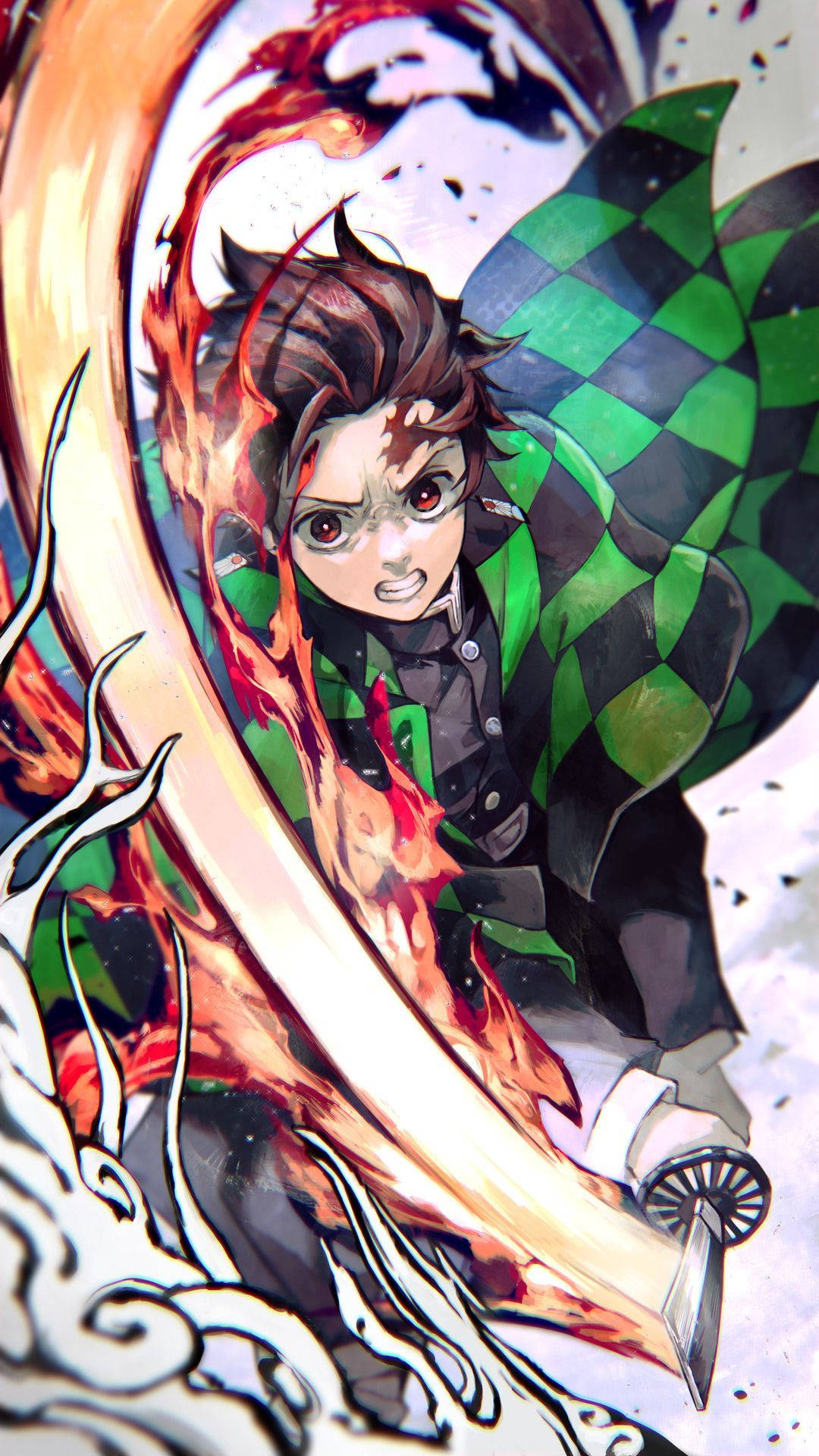 Tanjiro Kamado con Capa Verde Oscura Fondos de pantalla