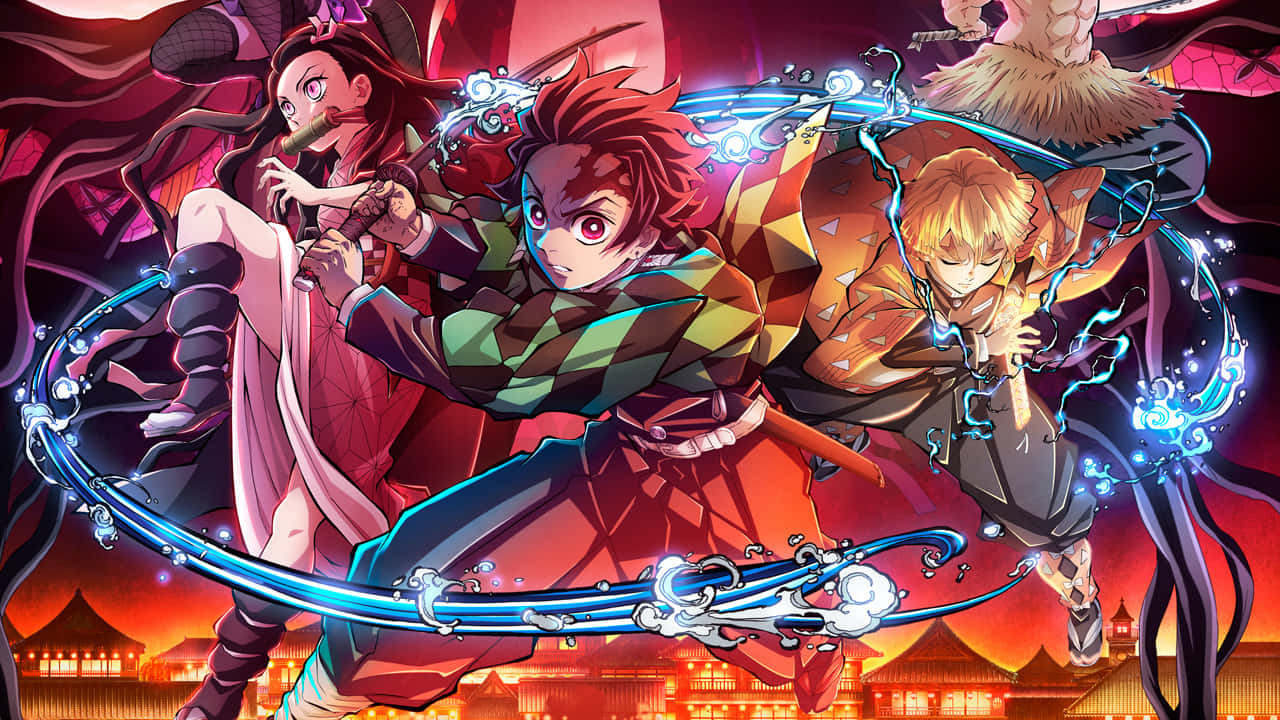 Tanjiro Kamado empuña la Espada Nichirin para eliminar demonios en Demon Slayer: Kimetsu no Yaiba Fondos de pantalla