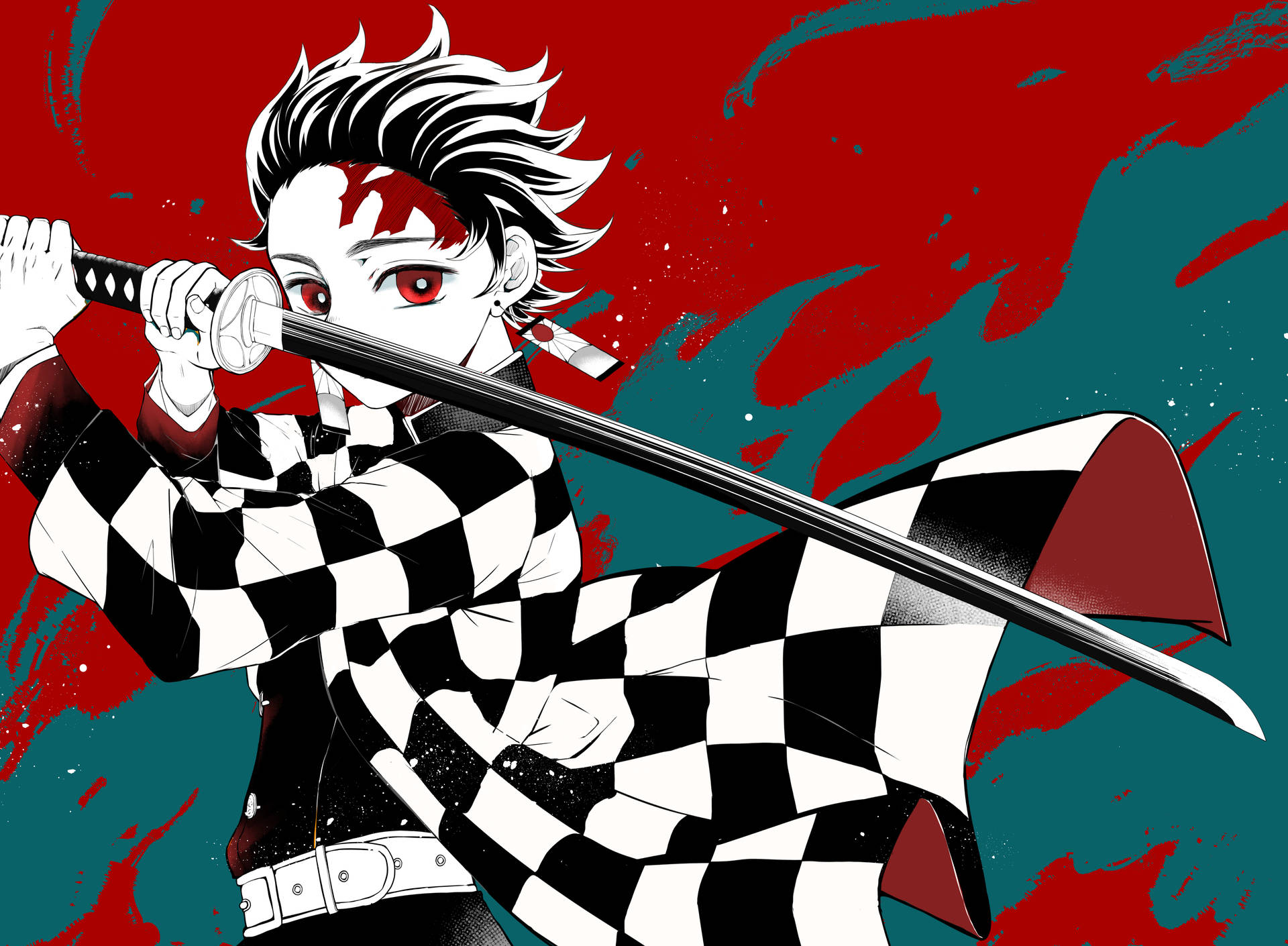 Fondo de pantalla Tanjiro Verde 4K de Demon Slayer