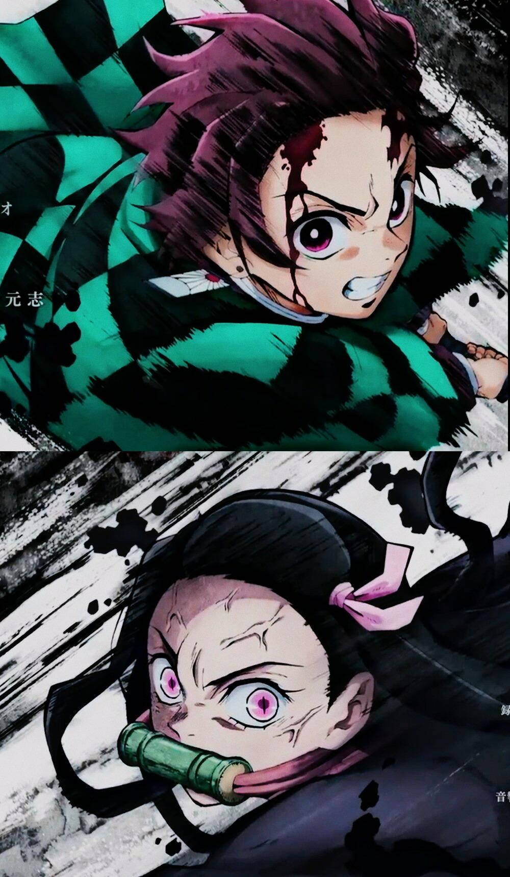 Tanjiro y Nezuko de Demon Slayer peleando Fondos de pantalla