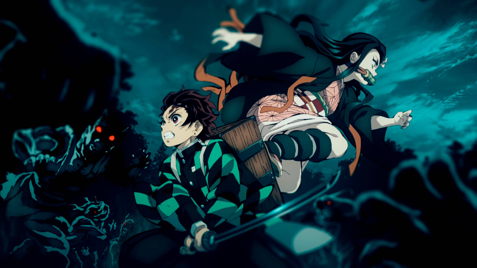 Tanjiro y Nezuko - El Vínculo Fraternal en Demon Slayer Fondos de pantalla