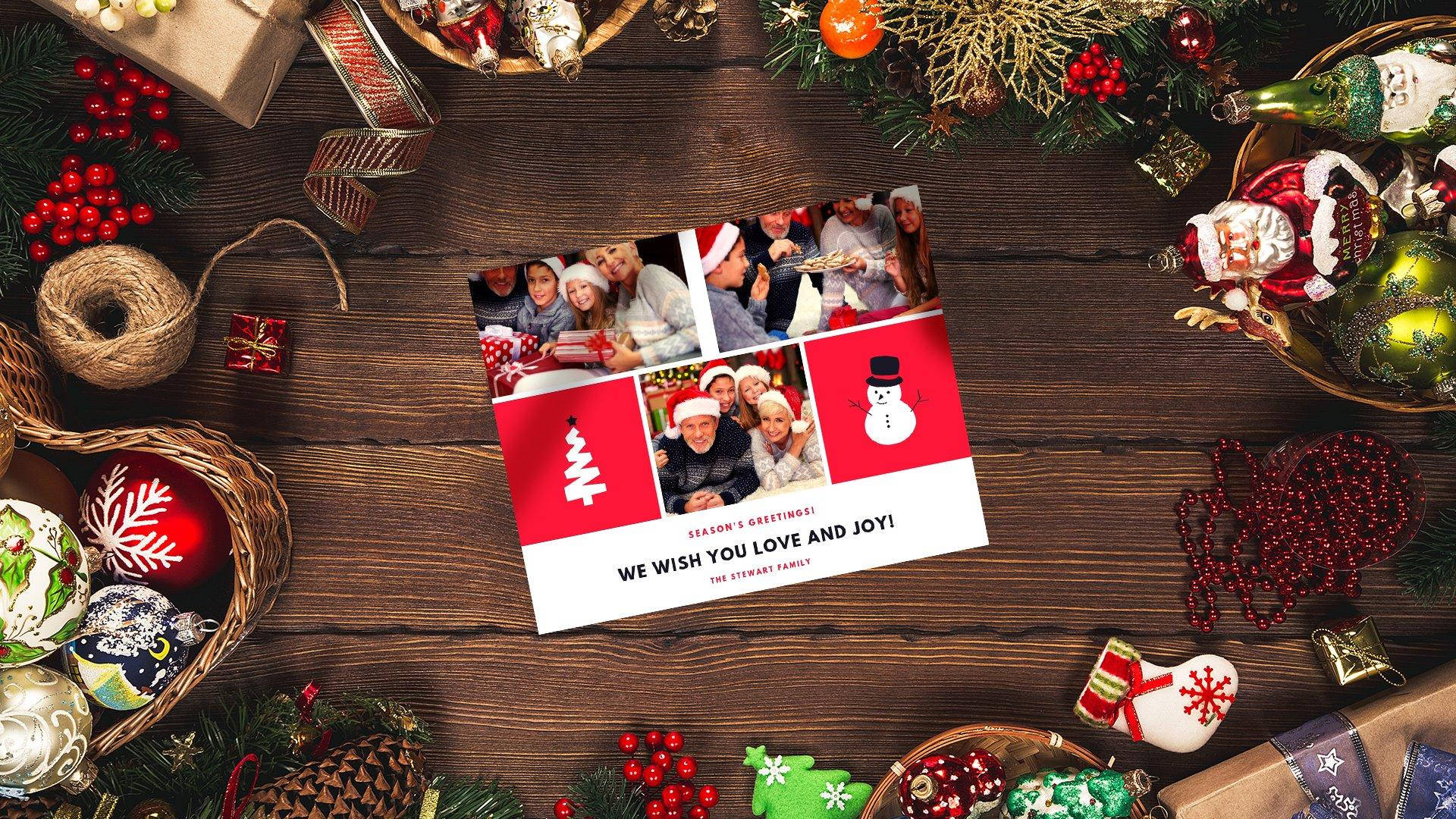 Tarjeta de collage navideño Fondos de pantalla