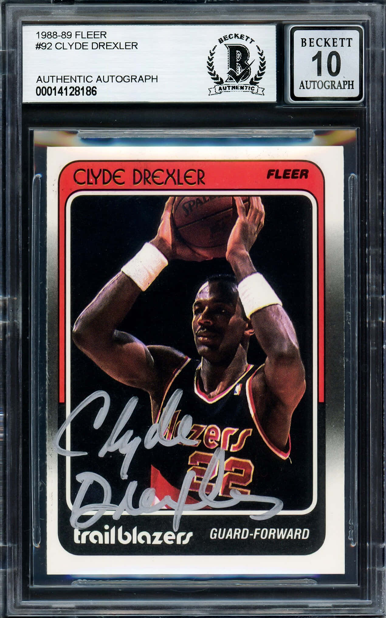 Tarjeta de foto autografiada de Clyde Drexler de la NBA Fondos de pantalla