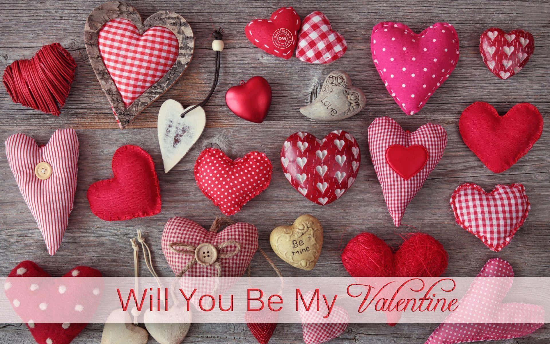 tarjeta del día de San Valentín con corazones y las palabras ¿quieres ser mi valentín? Fondos de pantalla