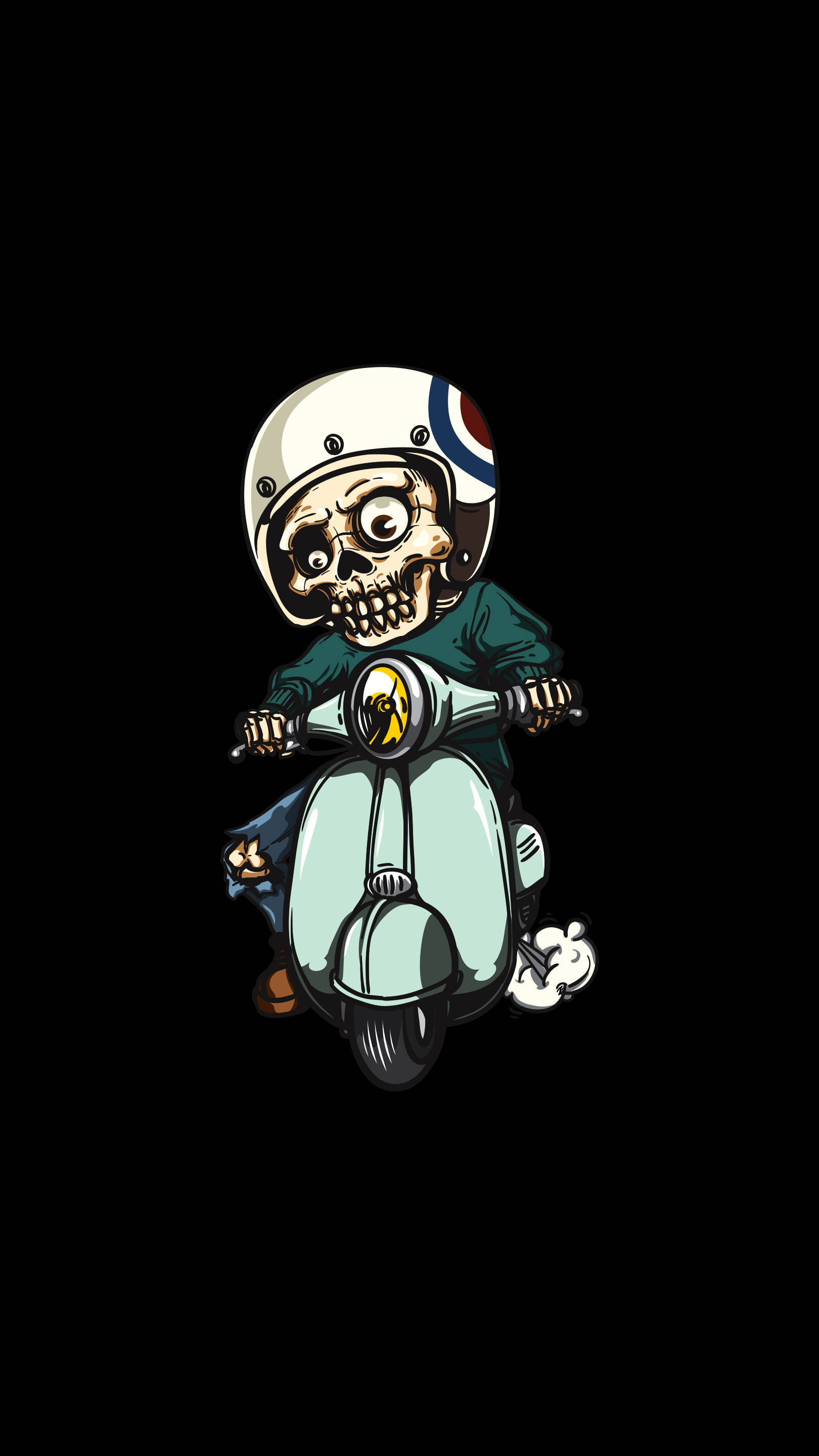 Tatuaje HD de Esqueleto en Scooter Fondos de pantalla