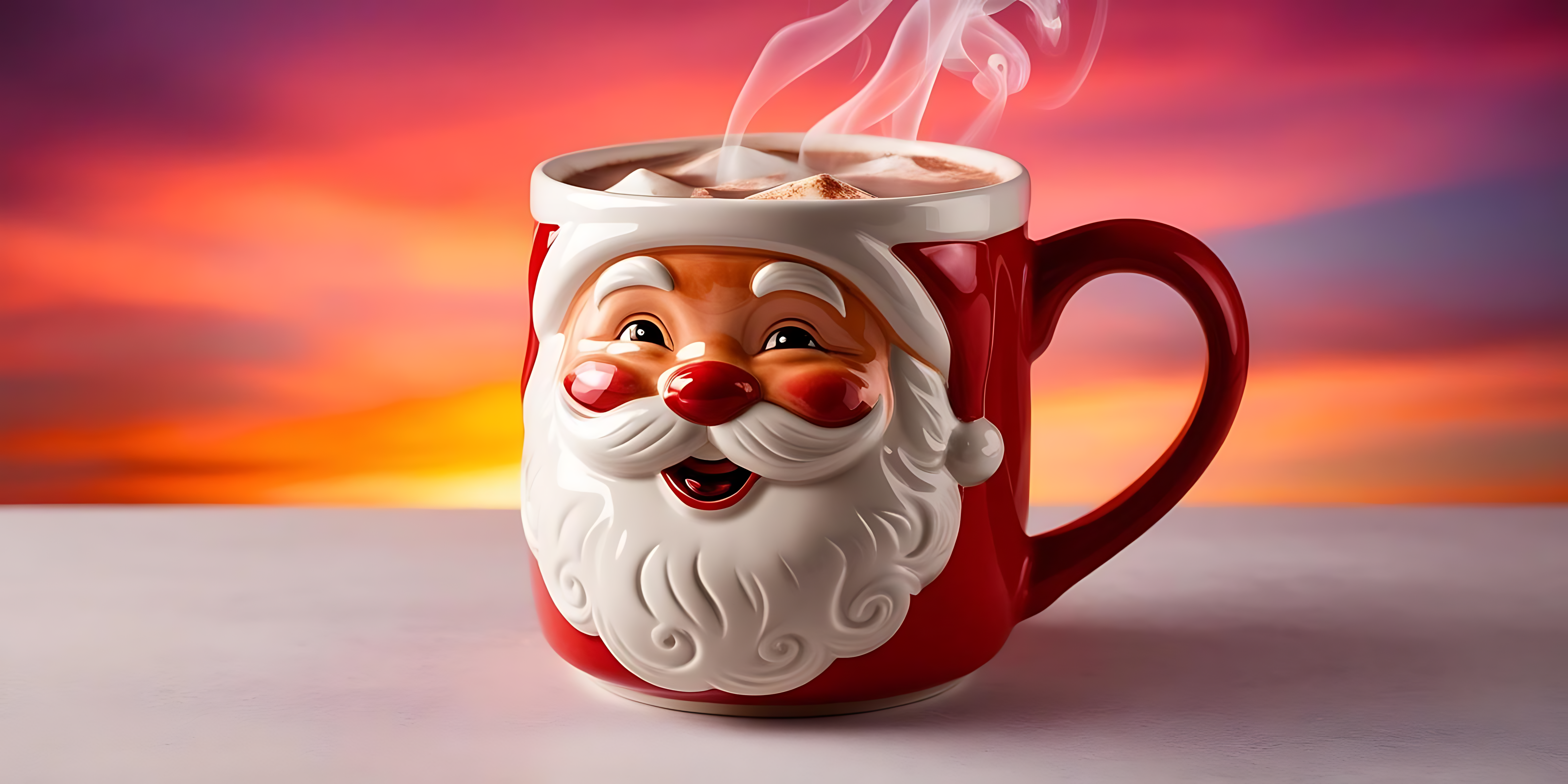 Taza de Santa Claus con chocolate caliente Fondos de pantalla