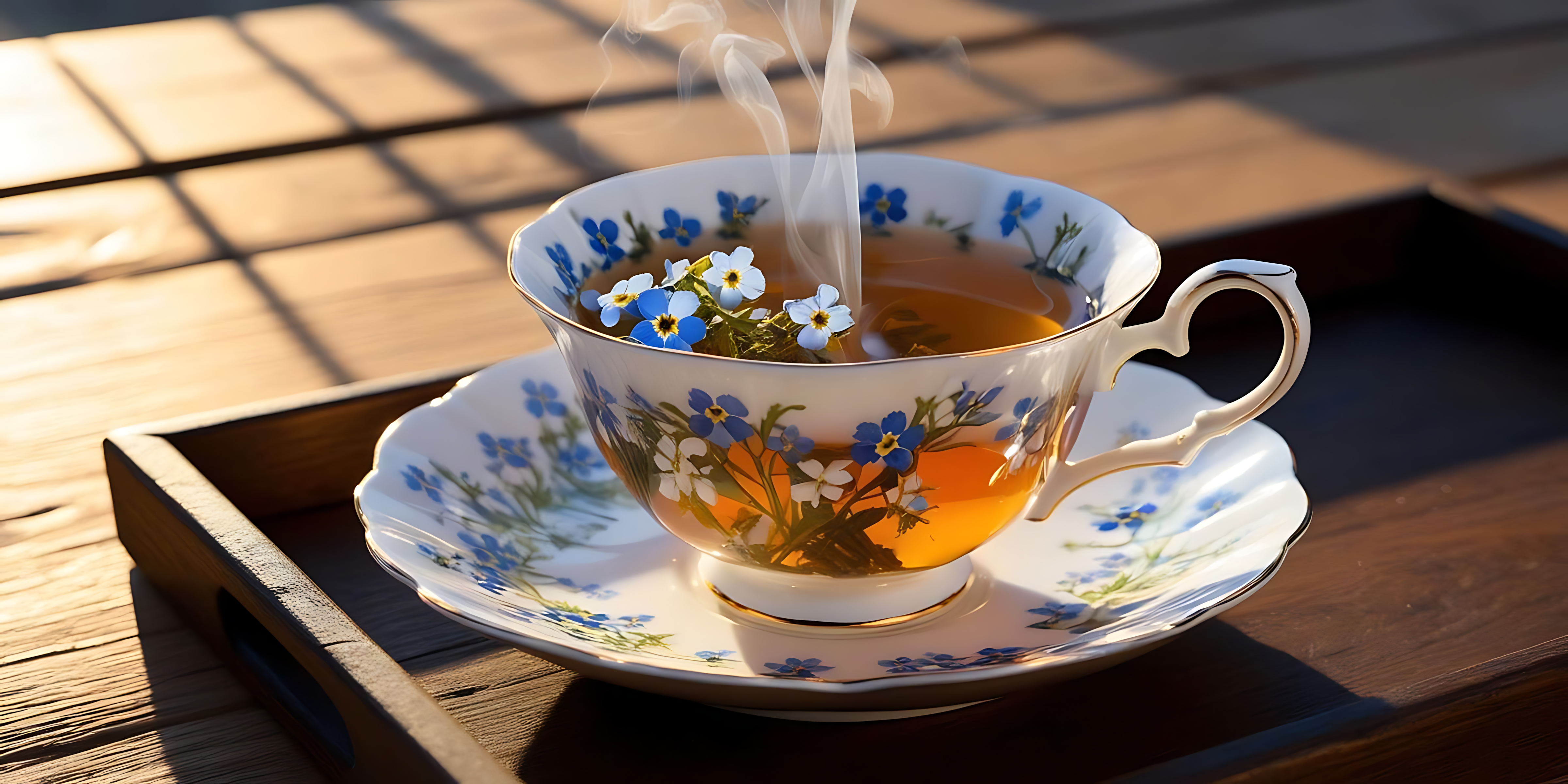 Taza de té con flores secas Fondos de pantalla
