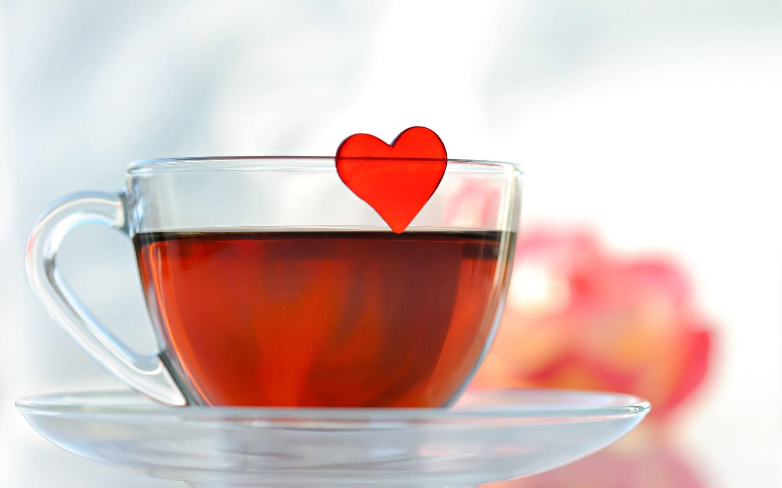 Taza de Té Corazón Linda Escritorio Fondos de pantalla