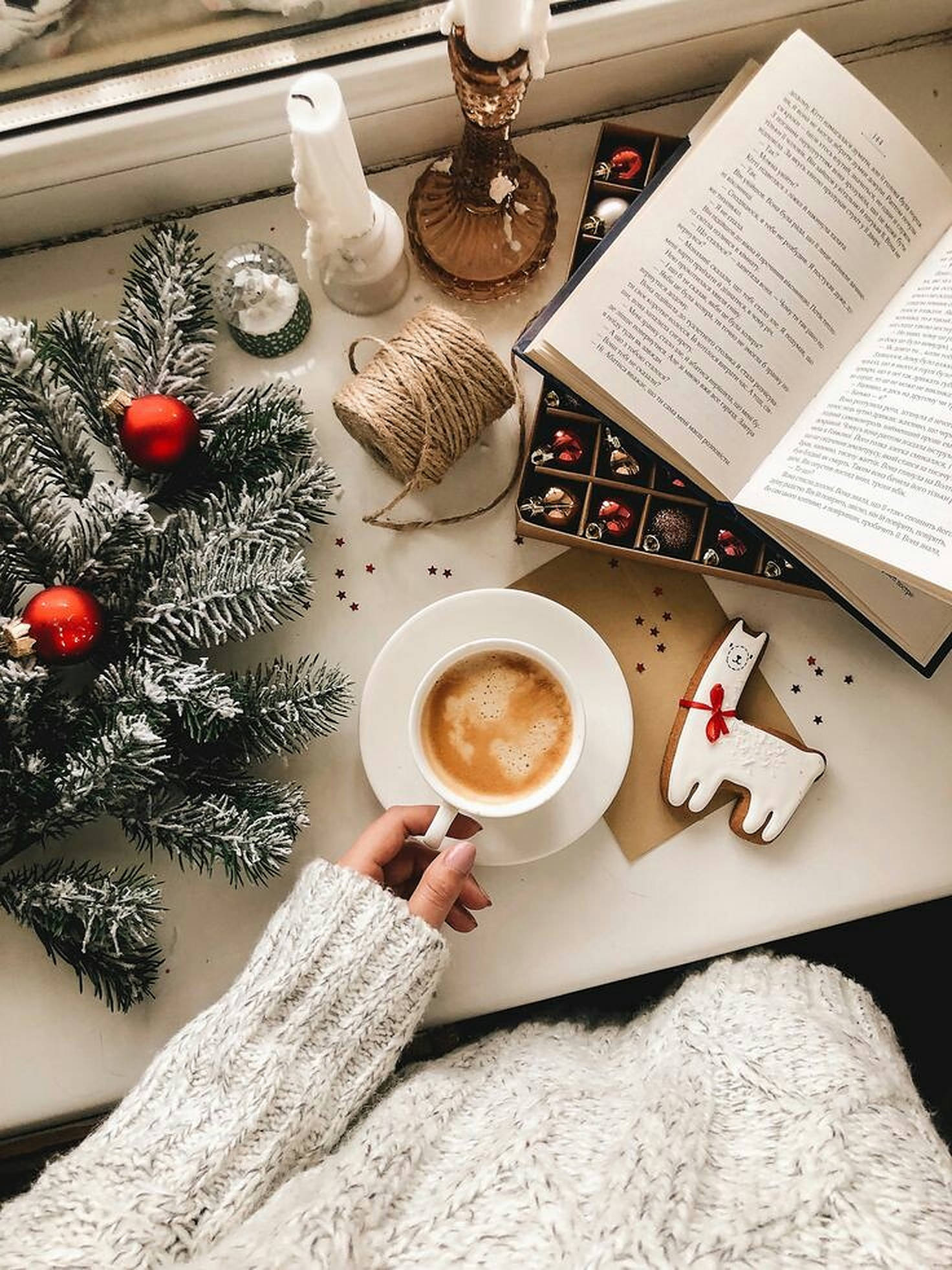 Taza y Galleta Acogedora de Navidad Fondos de pantalla