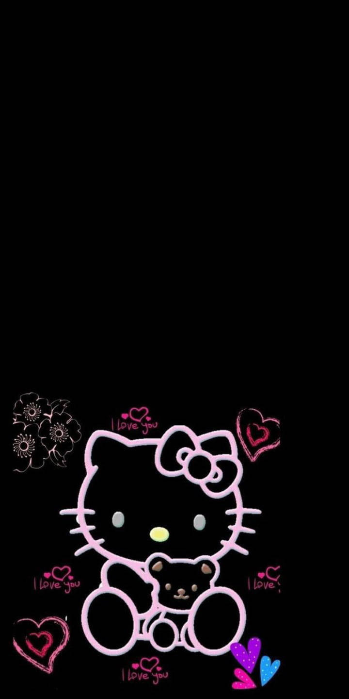 Te Amo Hello Kitty Negro Fondos de pantalla