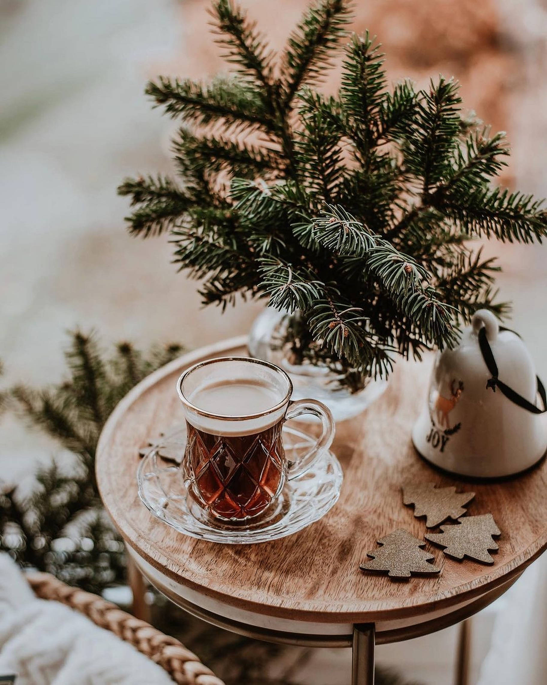 Té Caliente Navideño con Estilo Acogedor Fondos de pantalla