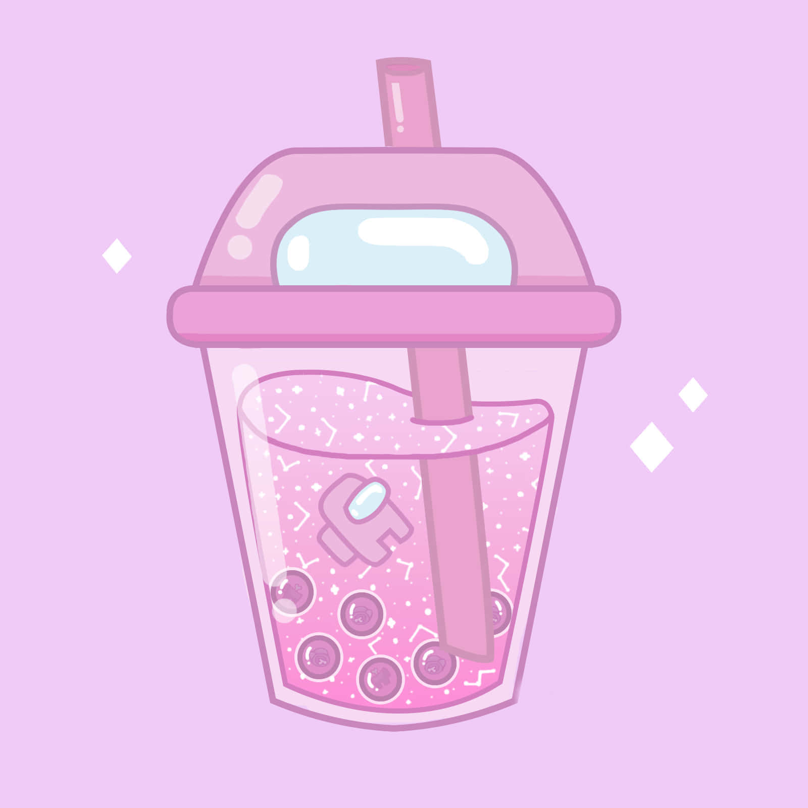 té de burbujas con un popote y un popote Fondos de pantalla